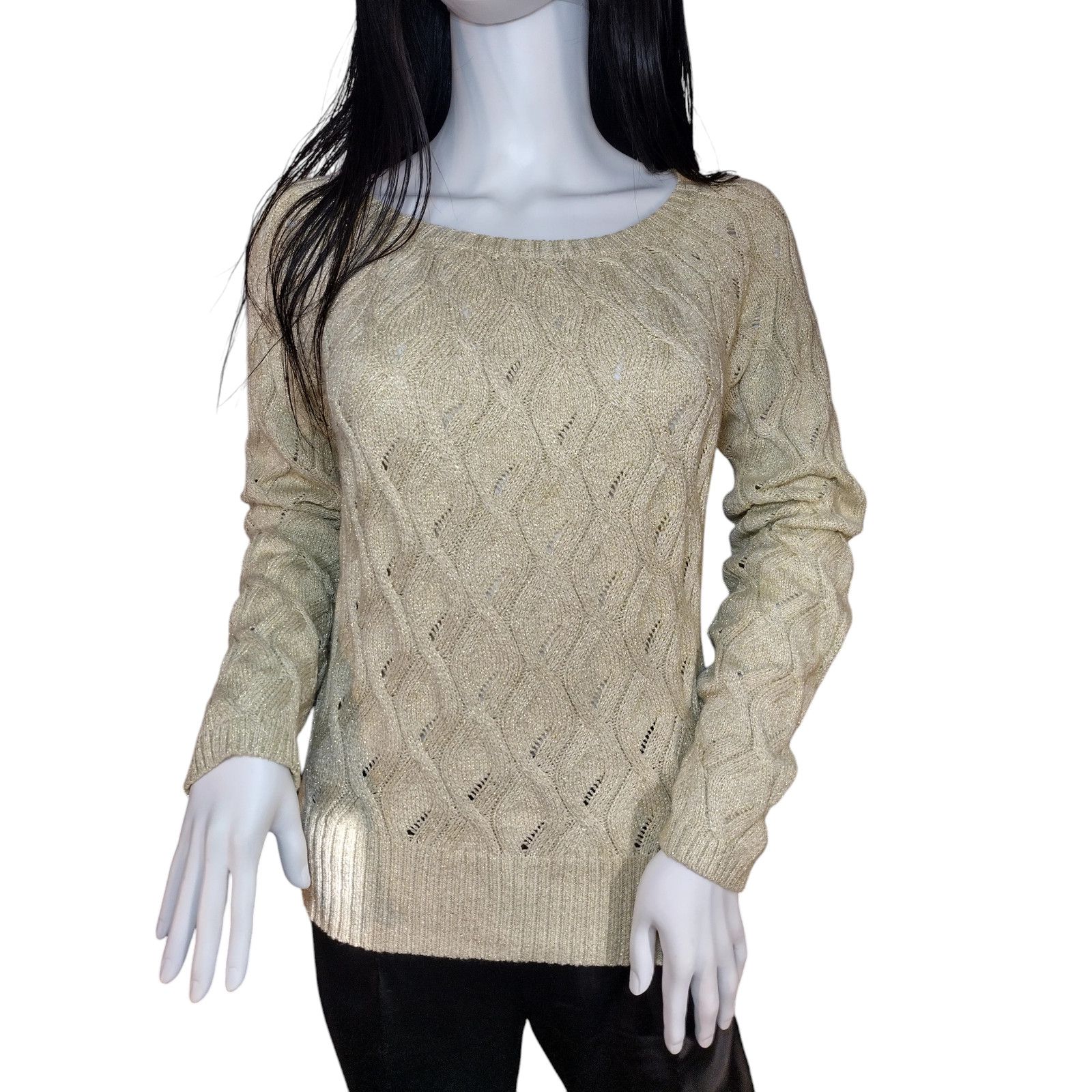 Ann Taylor NWOT Ann Taylor LOFT Sweater Lg Sleeve Crew Neck Gold Sz Md Size M / US 6-8 / IT 42-44 - 1 Thumbnail