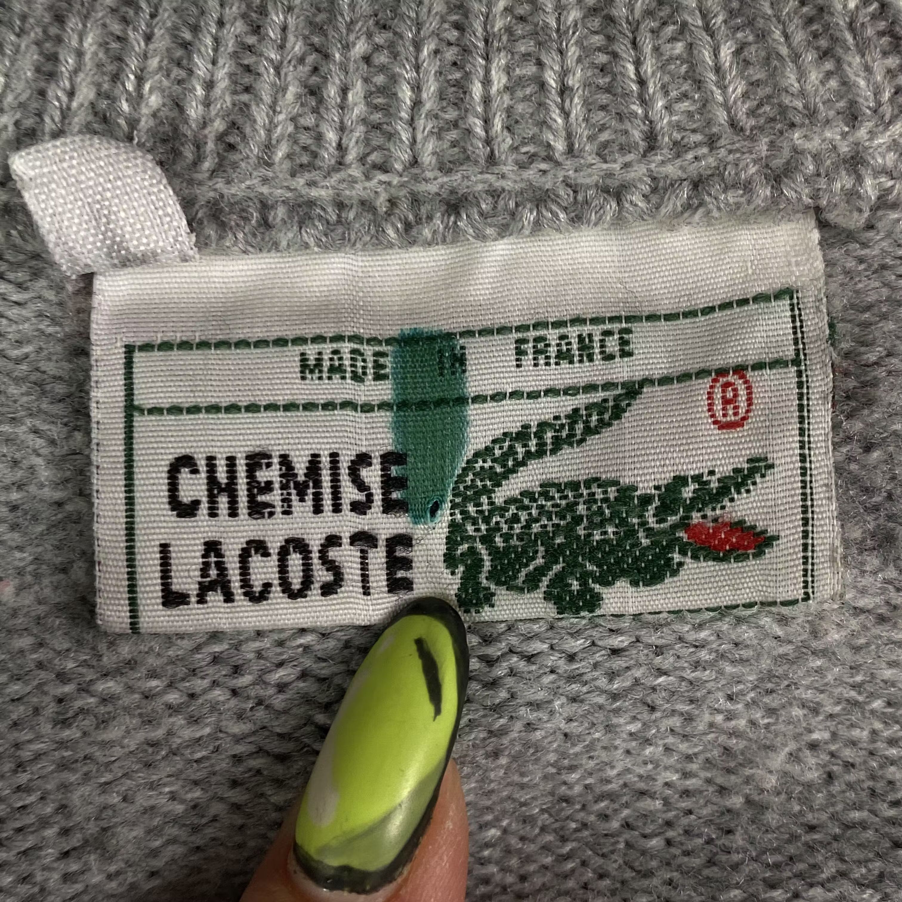 Lacoste × Vintage Men’s Sweater Long Sleeve Lacoste Chemise Vintage Size L Size US L / EU 52-54 / 3 - 4 Thumbnail