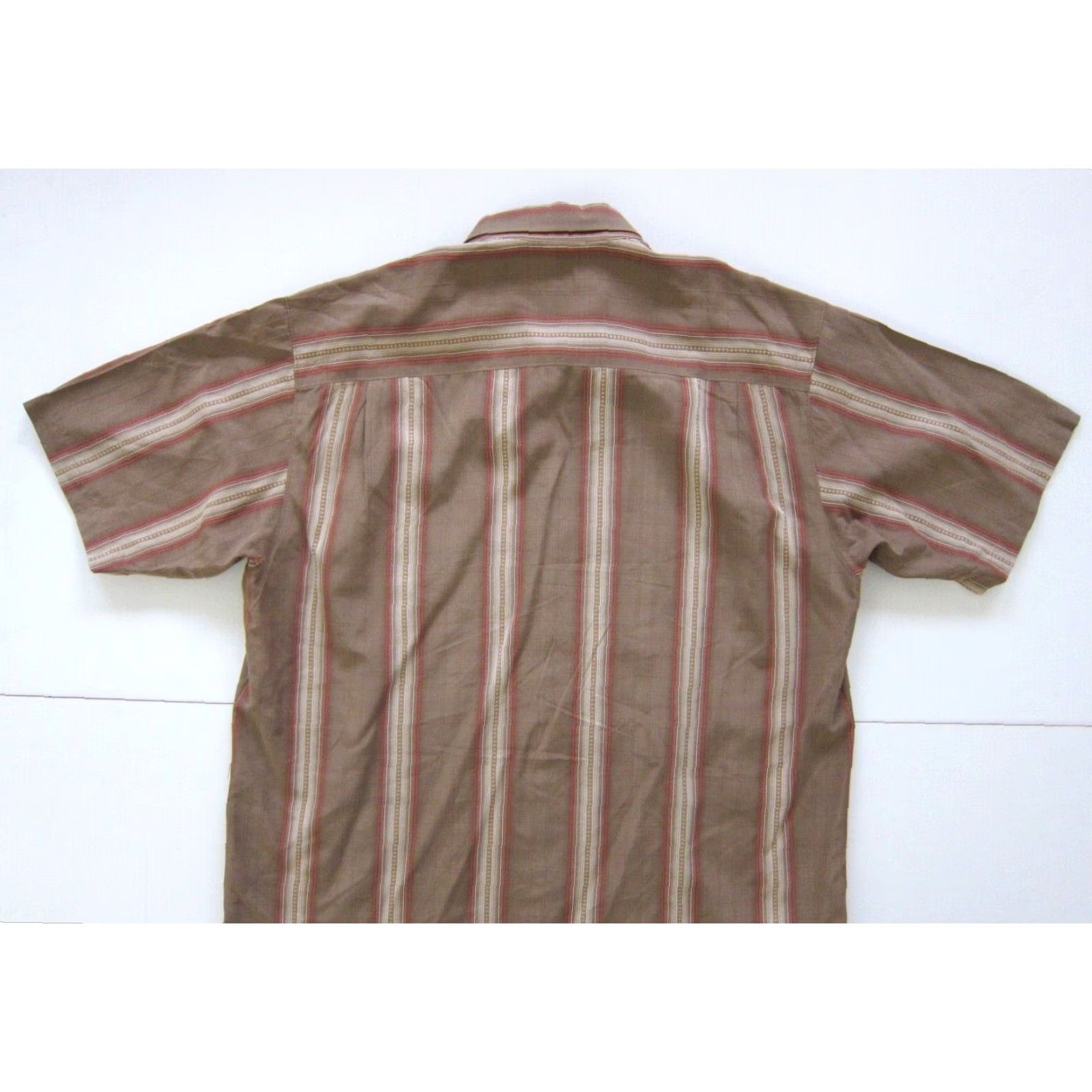 Tommy Bahama Tommy Bahama 100% Silk Brown Orange Stripe Button-Down Short Sleeve Shirt XL Men Size US XL / EU 56 / 4 - 5 Thumbnail