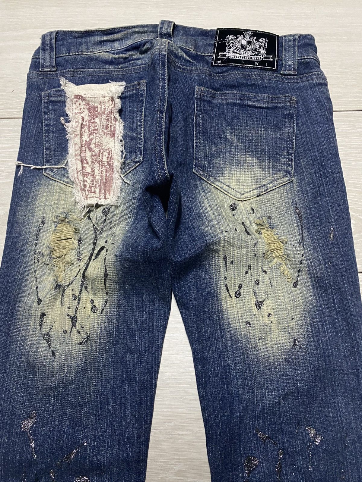 Japanese Brand Japanese Back & Forth Splatter Distressed Skinny Jeans Size US 28 / EU 44 - 4 Thumbnail