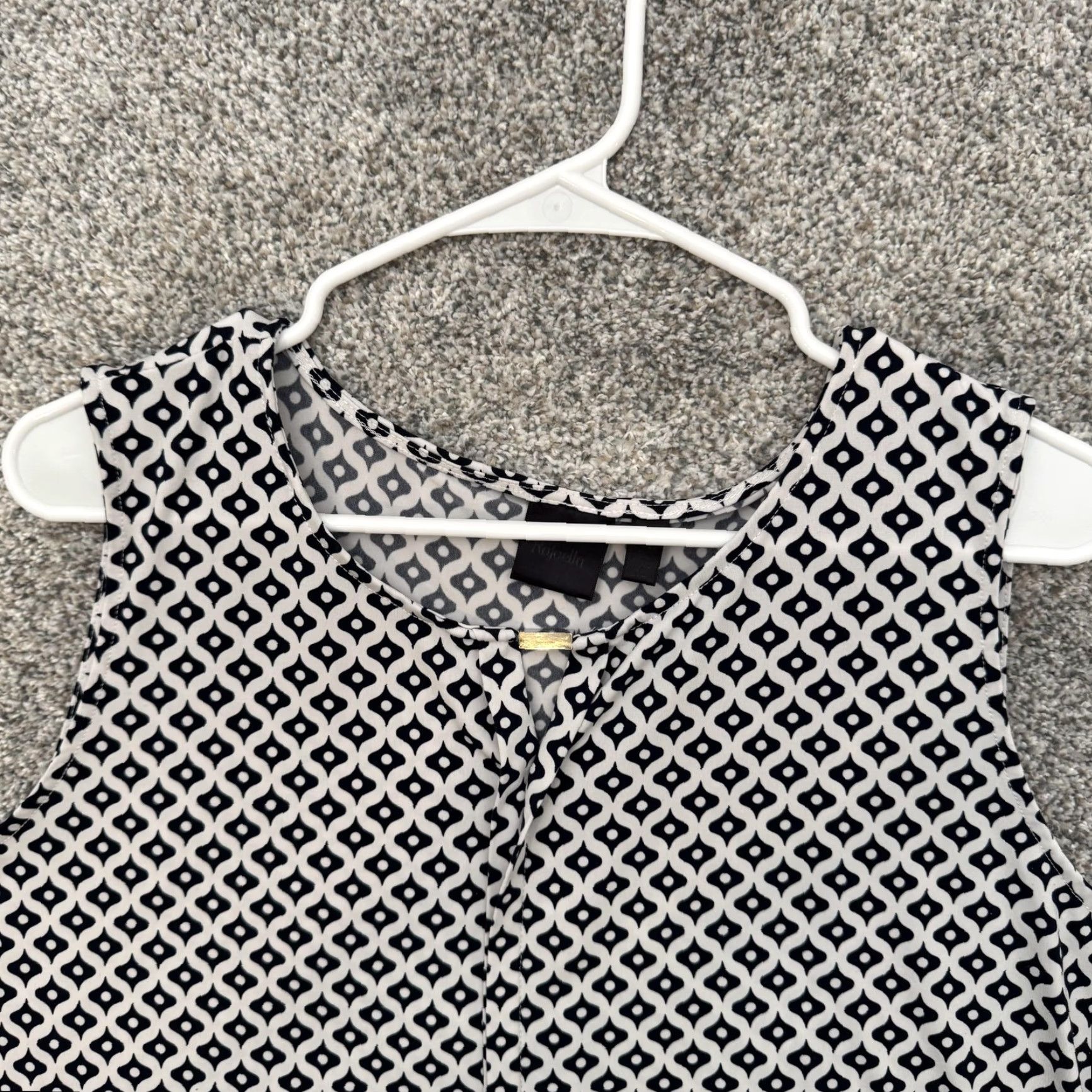 Vintage VINTAGE Rafaella Shirts Womens XL Blue Geometric Sleeveless Blouse 90s Retro Mod Business Casual Pleated Size XL / US 12-14 / IT 48-50 - 4 Thumbnail