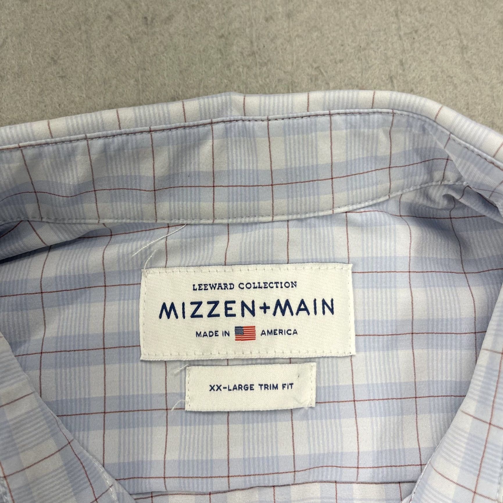 Mizzen+Main Mizzen+Main Shirt Mens 2XL Trim Fit Blue Plaid Check Leeward Stretch Casual, Button-Up, Classic Preppy, Summer, Spring, Fall, Mens, Blue, 2XL Size US XXL / EU 58 / 5 - 3 Thumbnail