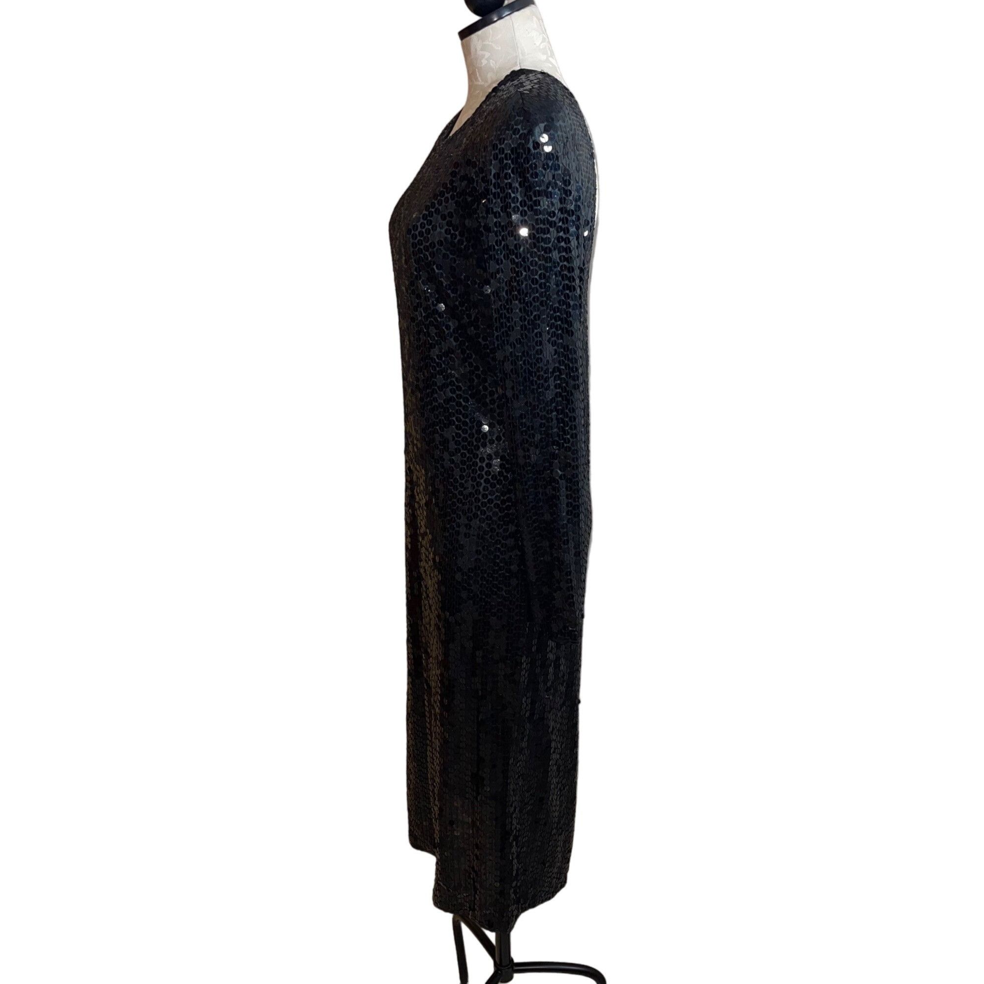 Vintage Vintage 1980s Womens Dress Size 12 Black Size XL / US 12-14 / IT 48-50 - 3 Thumbnail