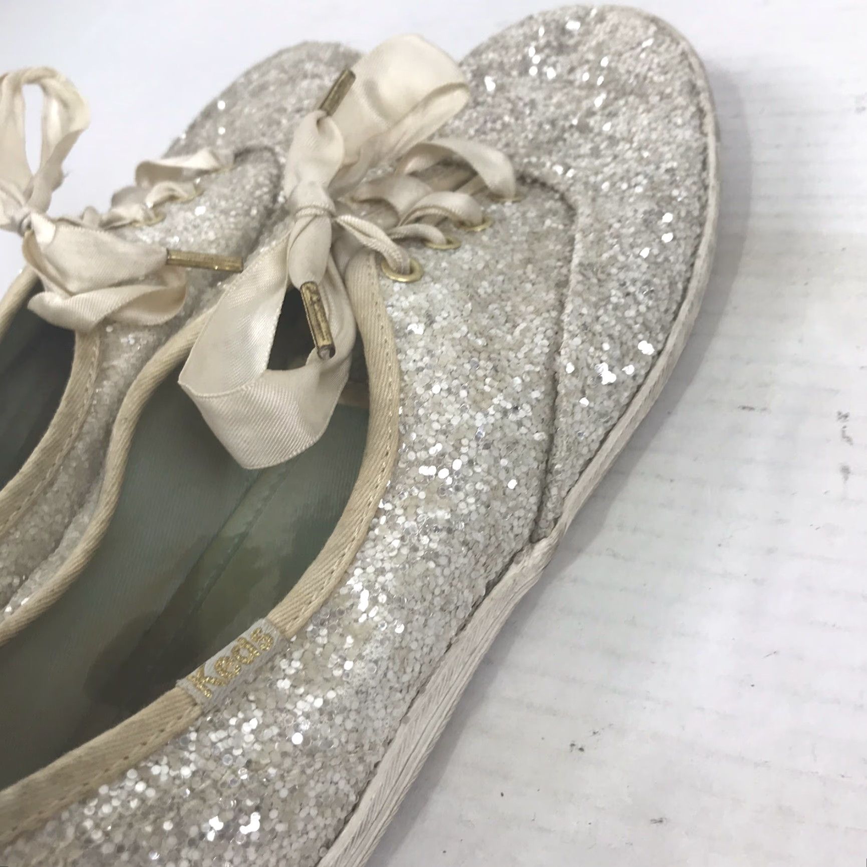 Keds Kate Spade Keds Women’s Champagne Glitter Canvas Sneakers Size 7 Low Top Casual Athletic Size US 7 / IT 37 - 7 Thumbnail