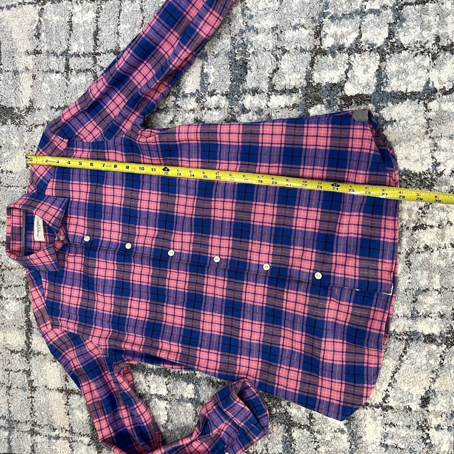 Vintage VINTAGE Tintoria Mattei 954 Shirt Plaid Check Long Sleeve Button-Up Collared 38 Pink Regular Fit Men Size US M / EU 48-50 / 2 - 6 Thumbnail