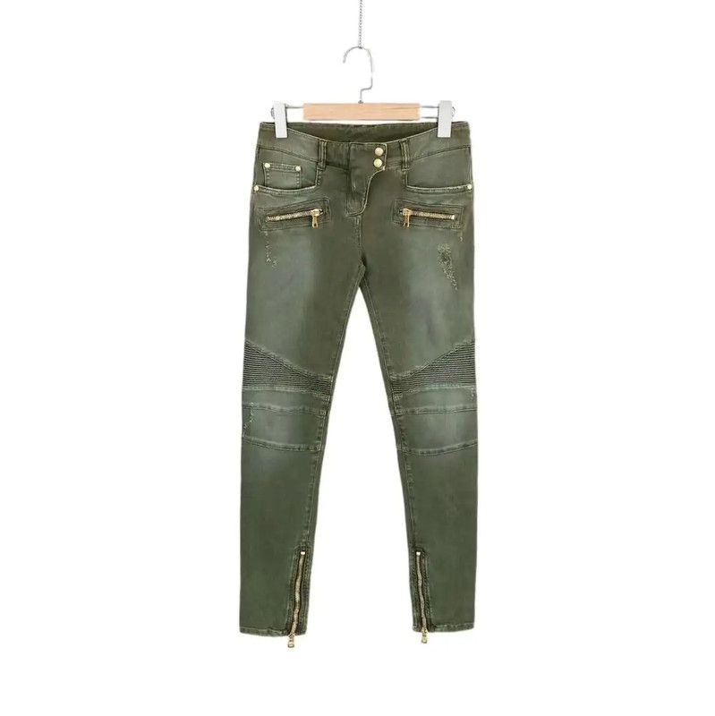 Balmain Balmain Khaki Green Cotton Casual Pants 0089 Size 28" / US 6 / IT 42 - 1 Thumbnail