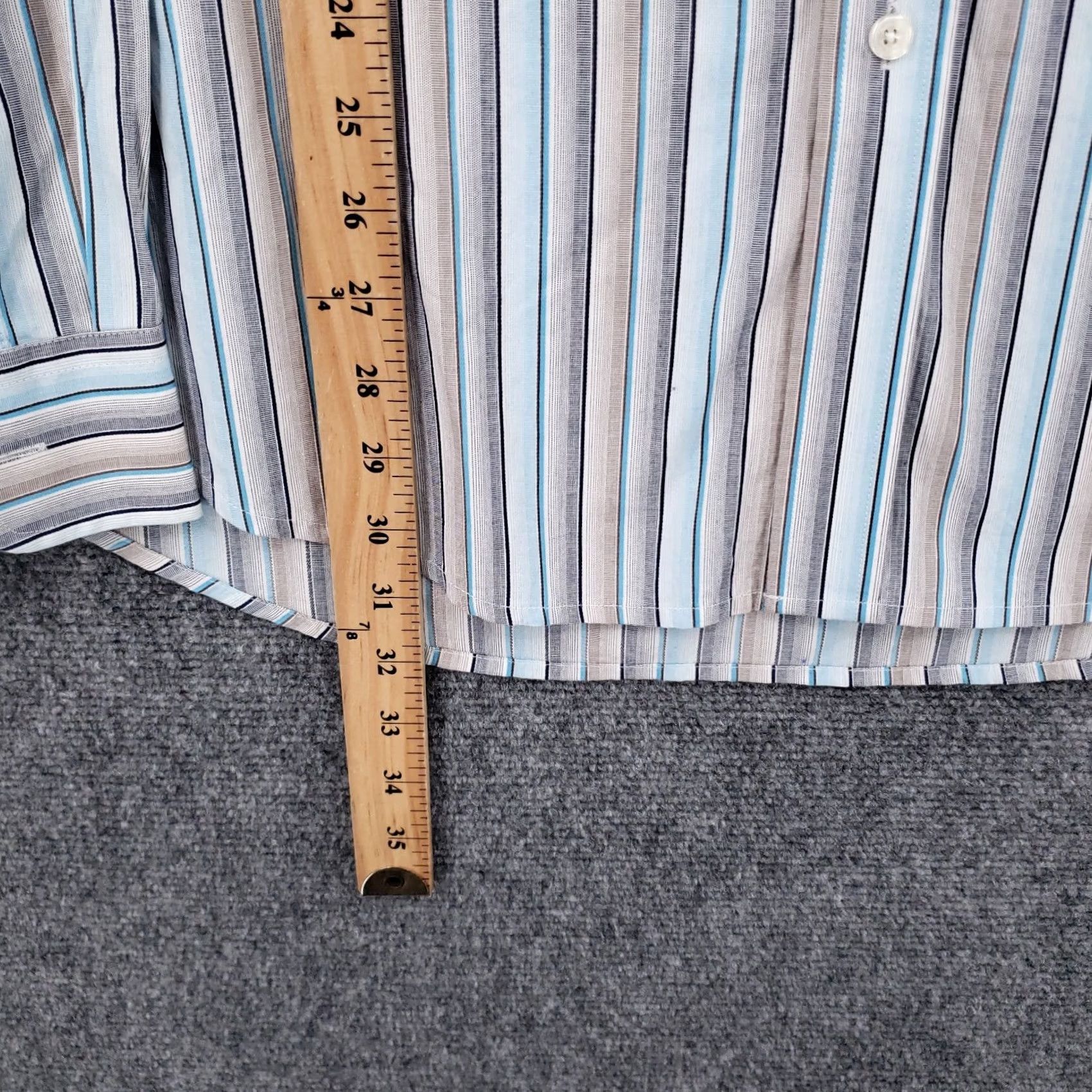 Tasso Elba Tasso Elba Shirt Mens XL Blue Gray Striped Button Long Sleeve Size US XL / EU 56 / 4 - 5 Thumbnail