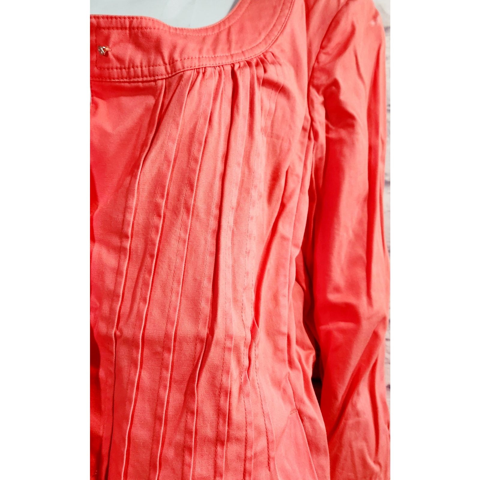 Other Talbots Orange Pleated Front Button Up Blazer 14 Size XL / US 12-14 / IT 48-50 - 1 Thumbnail