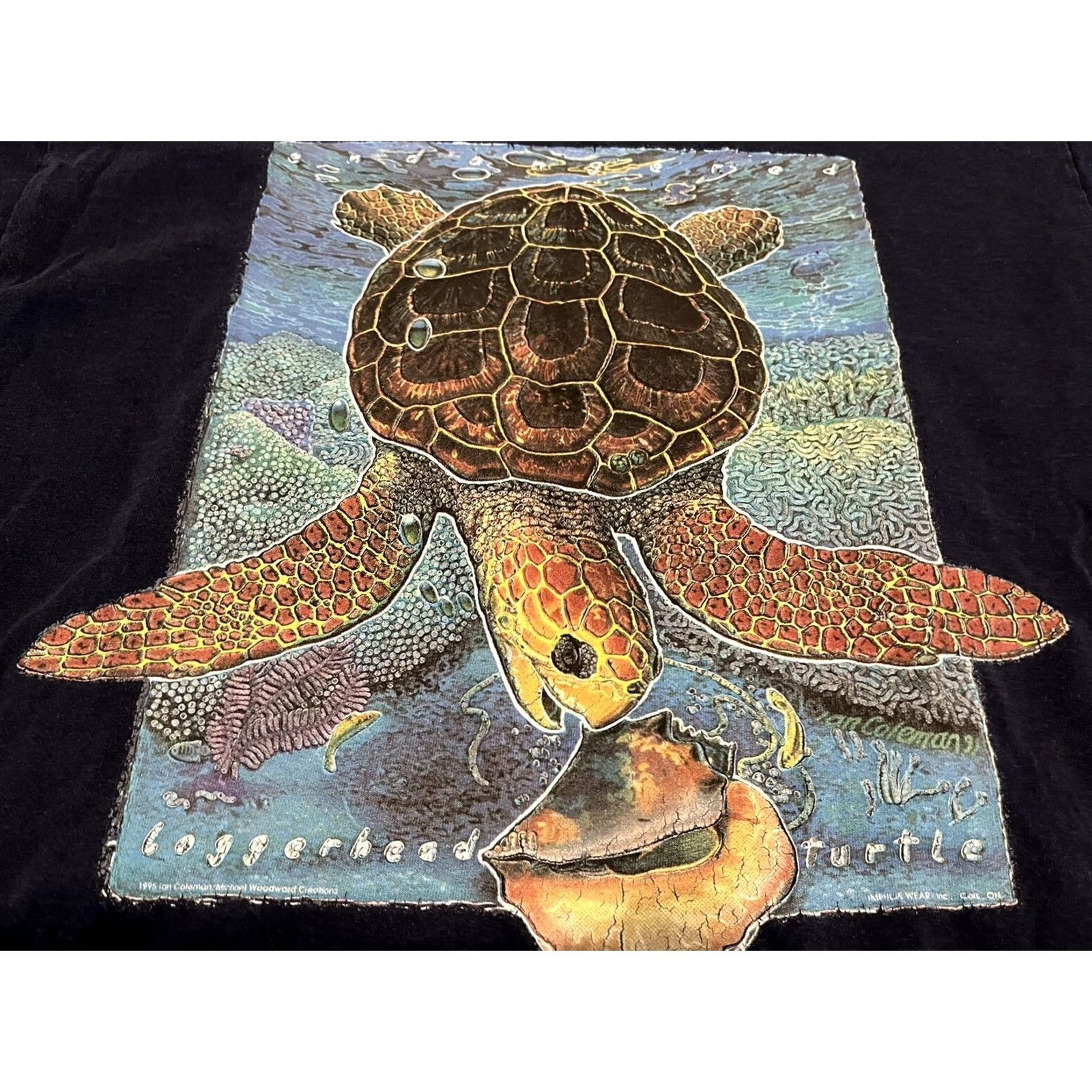 Russell Athletic VINTAGE Russell Athletic Shirt Men M/L Blue 1995 Turtle 90s Beach Cotton Crew Neck Short Sleeve Size US M / EU 48-50 / 2 - 2 Thumbnail