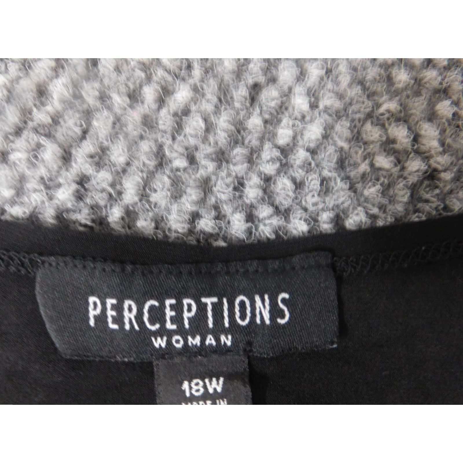Vintage Perceptions Womens Blouse 18W Plus Black Pullover Stretch Crew Neck Casual Short Raglan Sleeves Size XXL / US 16-18 / IT 52-54 - 4 Thumbnail