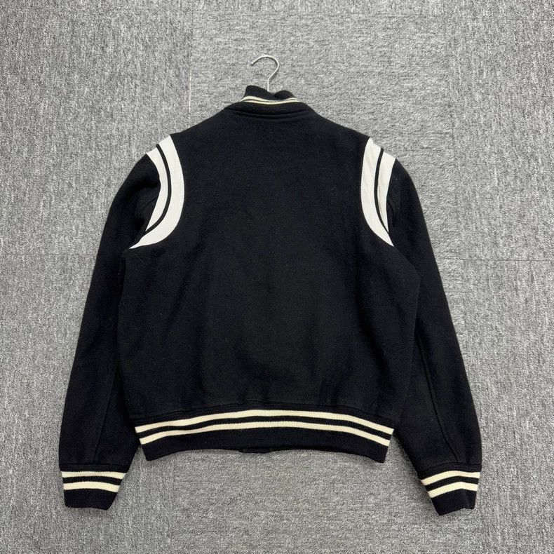 Saint Laurent Paris SLP Black White Leather Patchwork Varsity Jacket- Size US M / EU 48-50 / 2 - 5 Thumbnail