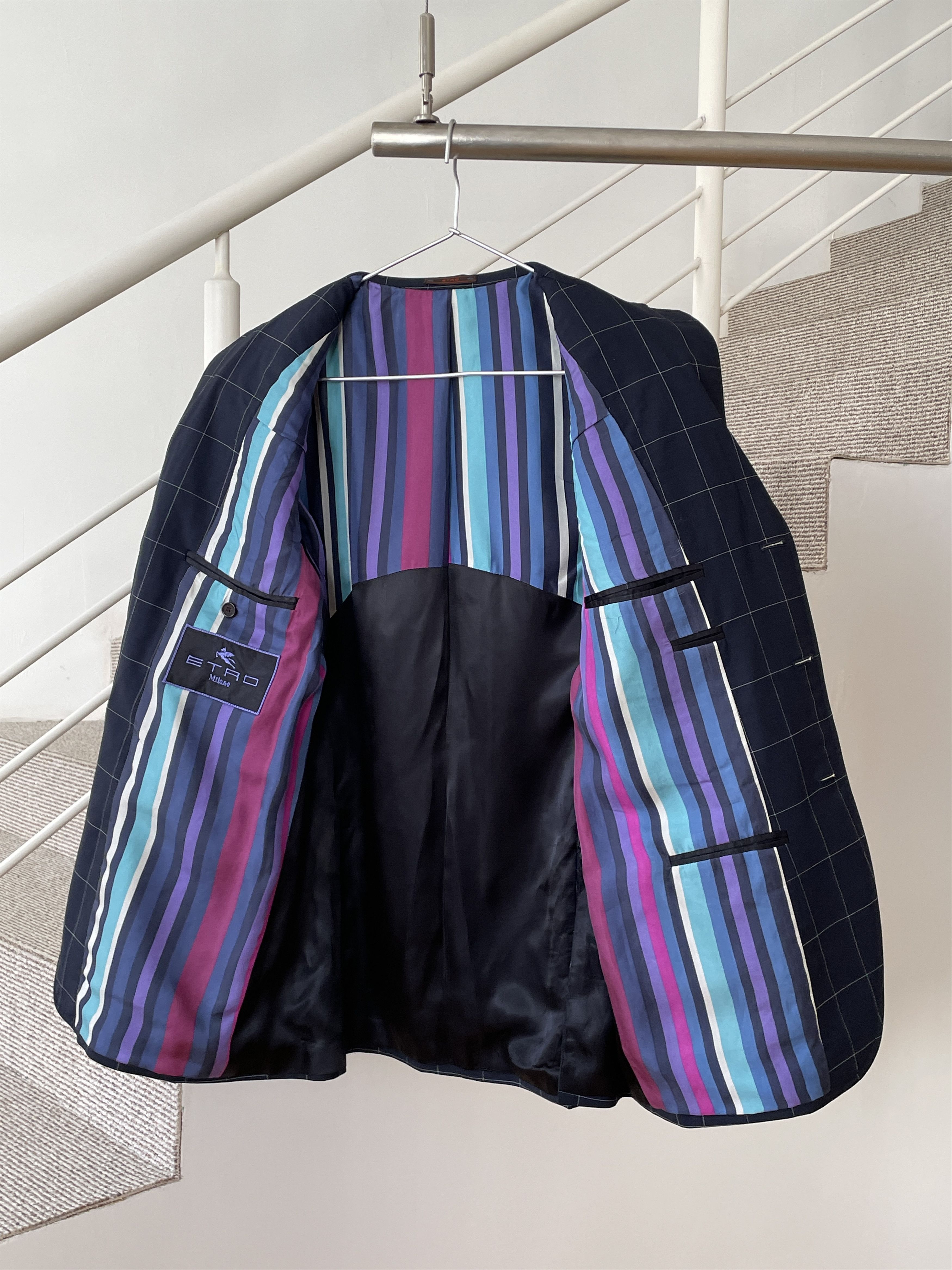 Etro ETRO Jacket Coat Blazer Trousers Suit Plaid Wool A7923 Size 40R - 4 Thumbnail