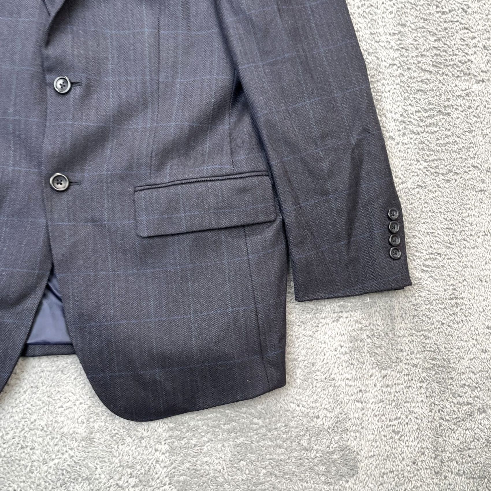 Pronto Uomo Pronto Uomo Blazer Mens 38 Blue Wool Coat Double-Vented Notch Lapel Two-Button Single-Breasted City Preppy Tuxedo Size US 38 / EU 54 - 2 Thumbnail