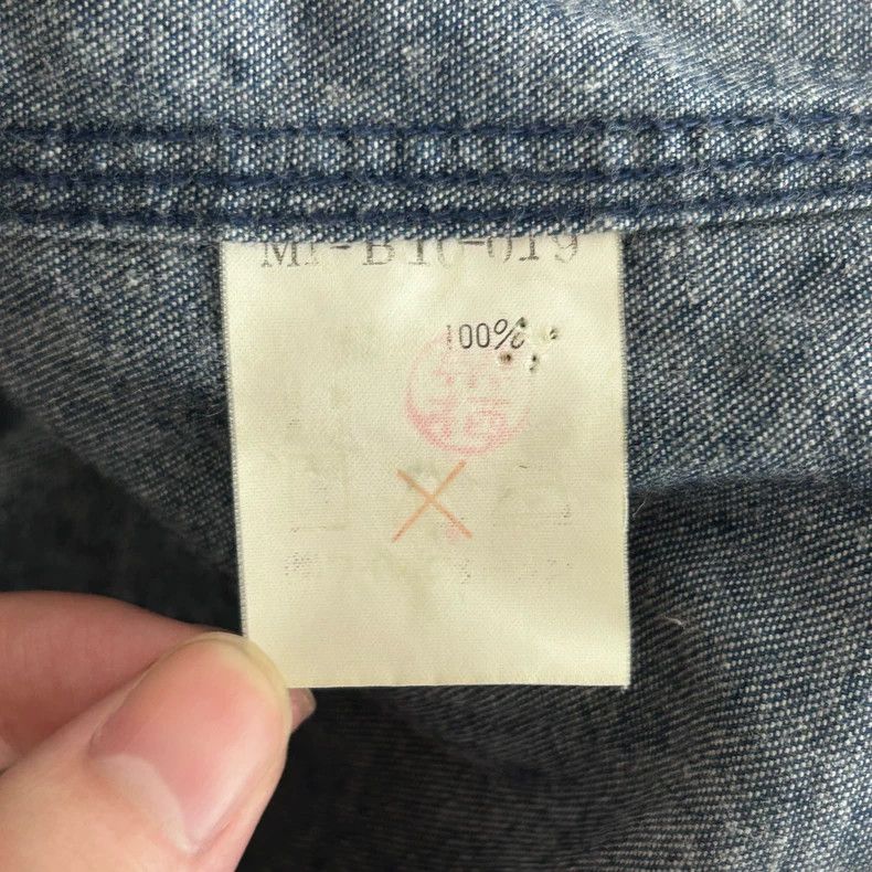 Yohji Yamamoto Yohji Yamamoto size os 90s Floral Neck Denim Shirt Size US M / EU 48-50 / 2 - 6 Thumbnail