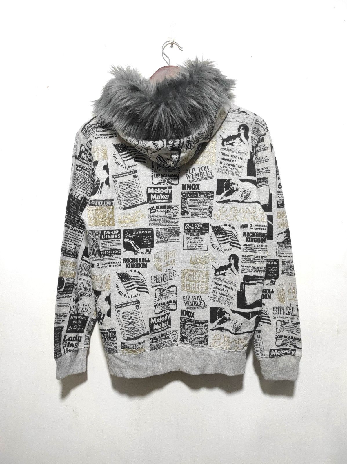 Japanese Brand Lock Heaven newspapper double zip fur hoodie LGB style Size US S / EU 44-46 / 1 - 19 Thumbnail