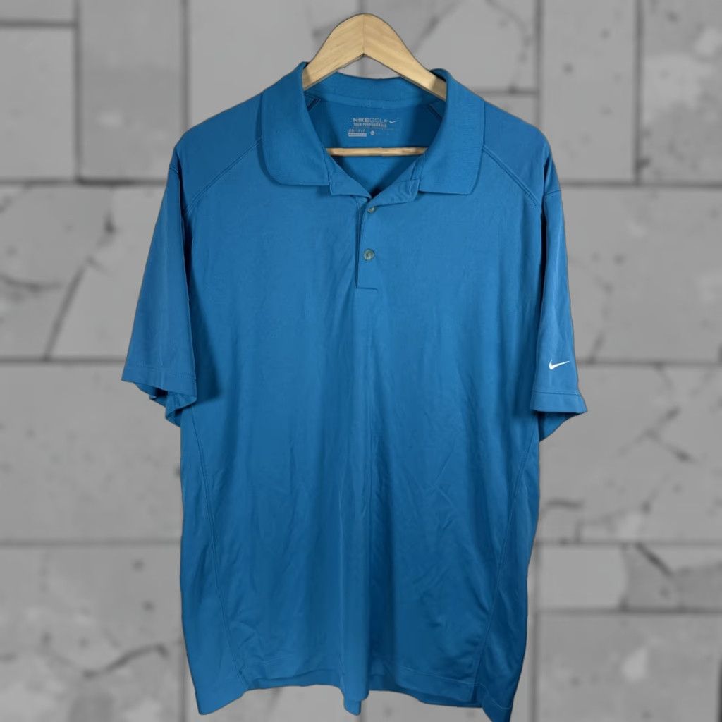 Nike VINTAGE Nike Golf Tour Performance Blue Polo Shirt Mens XL DRI FIT Size US XL / EU 56 / 4 - 1 Thumbnail