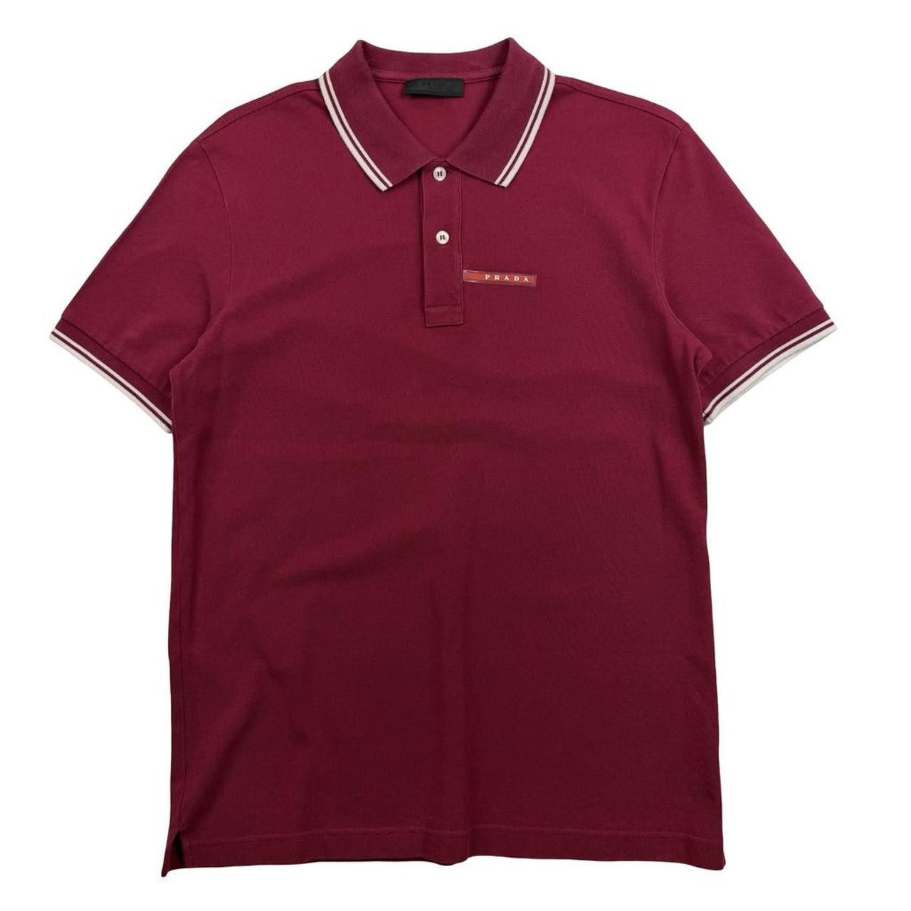 Prada Burgundy Prada Sport Red Tab Polo Shirt - Large Size US L / EU 52-54 / 3 - 1 Thumbnail