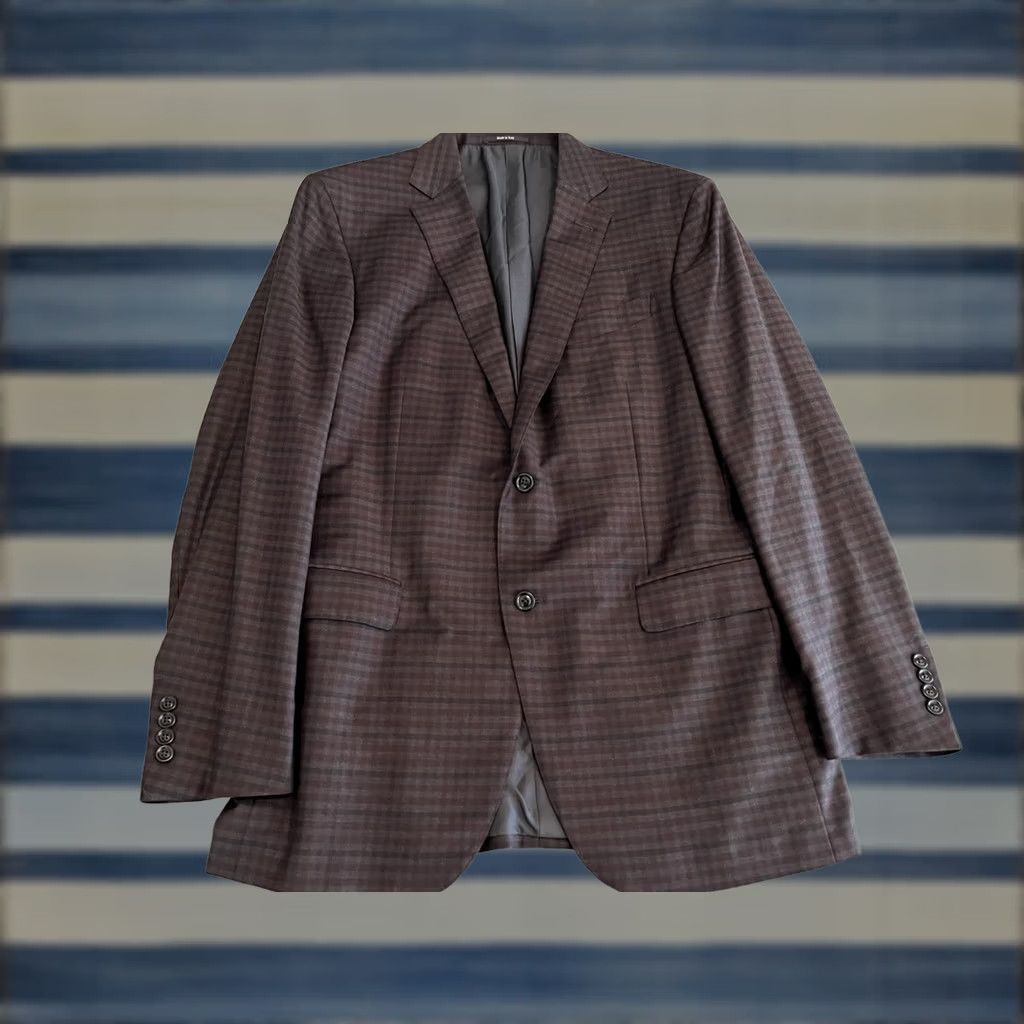 Ermenegildo Zegna Ermenegildo Zegna Trofeo Blazer Jacket Mens 44L Wool Dark Purple Check Long Two-Button Jacket Coat Blazer Mens 44 Dark Purple Wool Blazer Size 44R - 1 Thumbnail