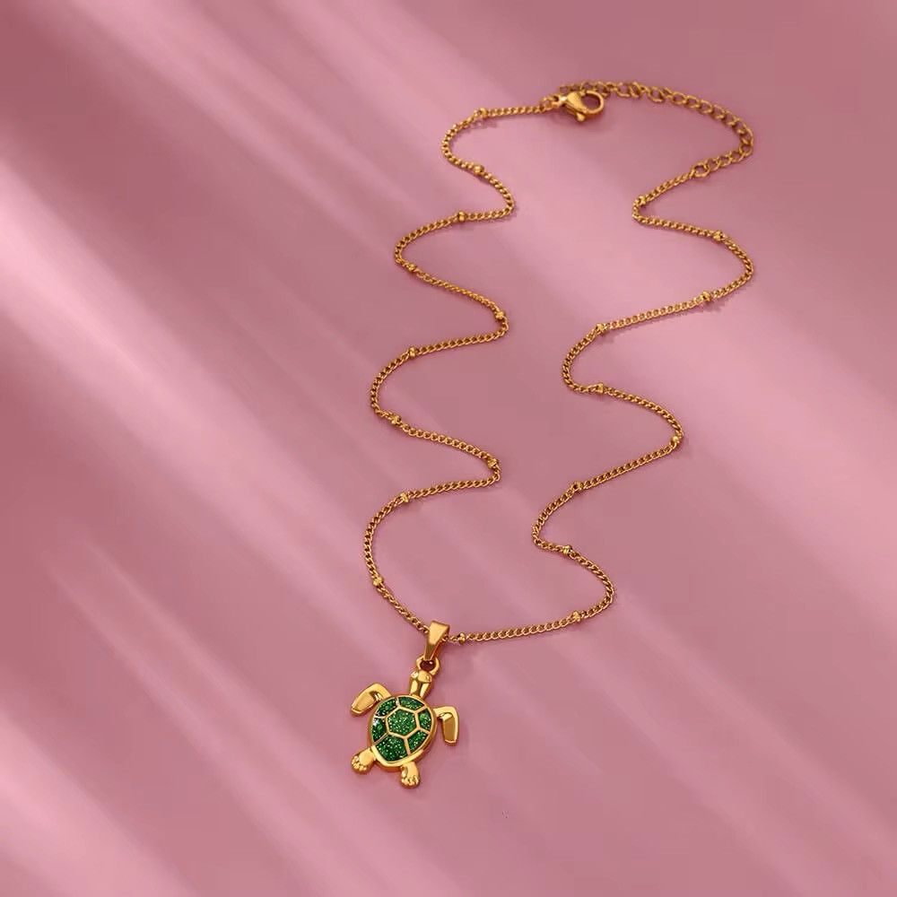 Vintage Vintage Green Turtle Necklace Size ONE SIZE - 3 Thumbnail