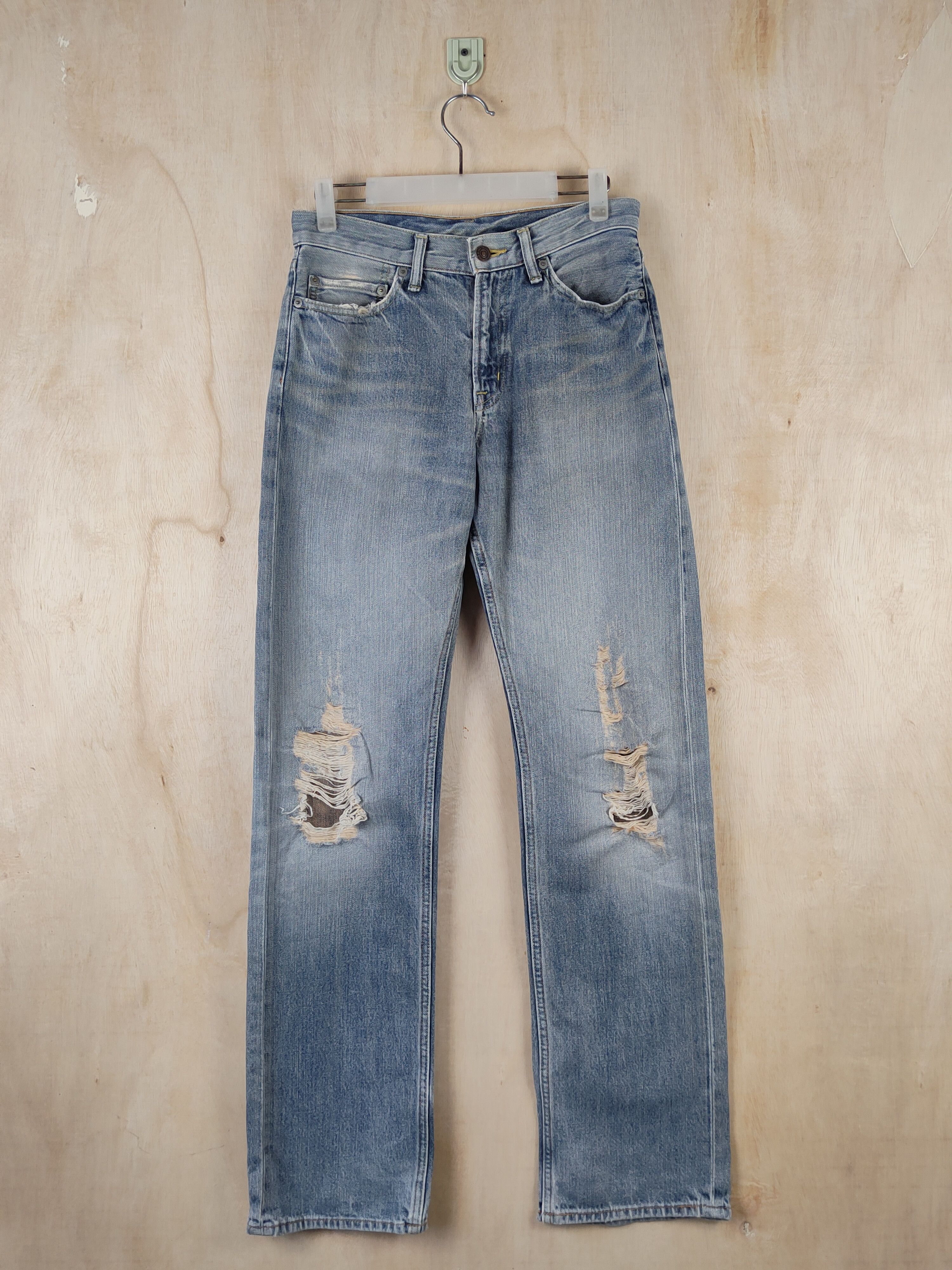 Japanese Brand Pbi Blue Faded Distressed Ripped Jeans #S2474 Size 29" - 1 Thumbnail
