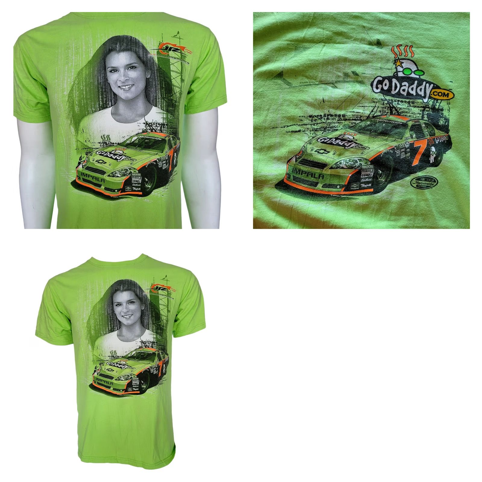 Chase Authentics Chase Authentics NASCAR Danica Patrick GoDaddy T-Shirt M Green Pre-Shrunk Cotton—Vintage? No. Size US M / EU 48-50 / 2 - 8 Thumbnail