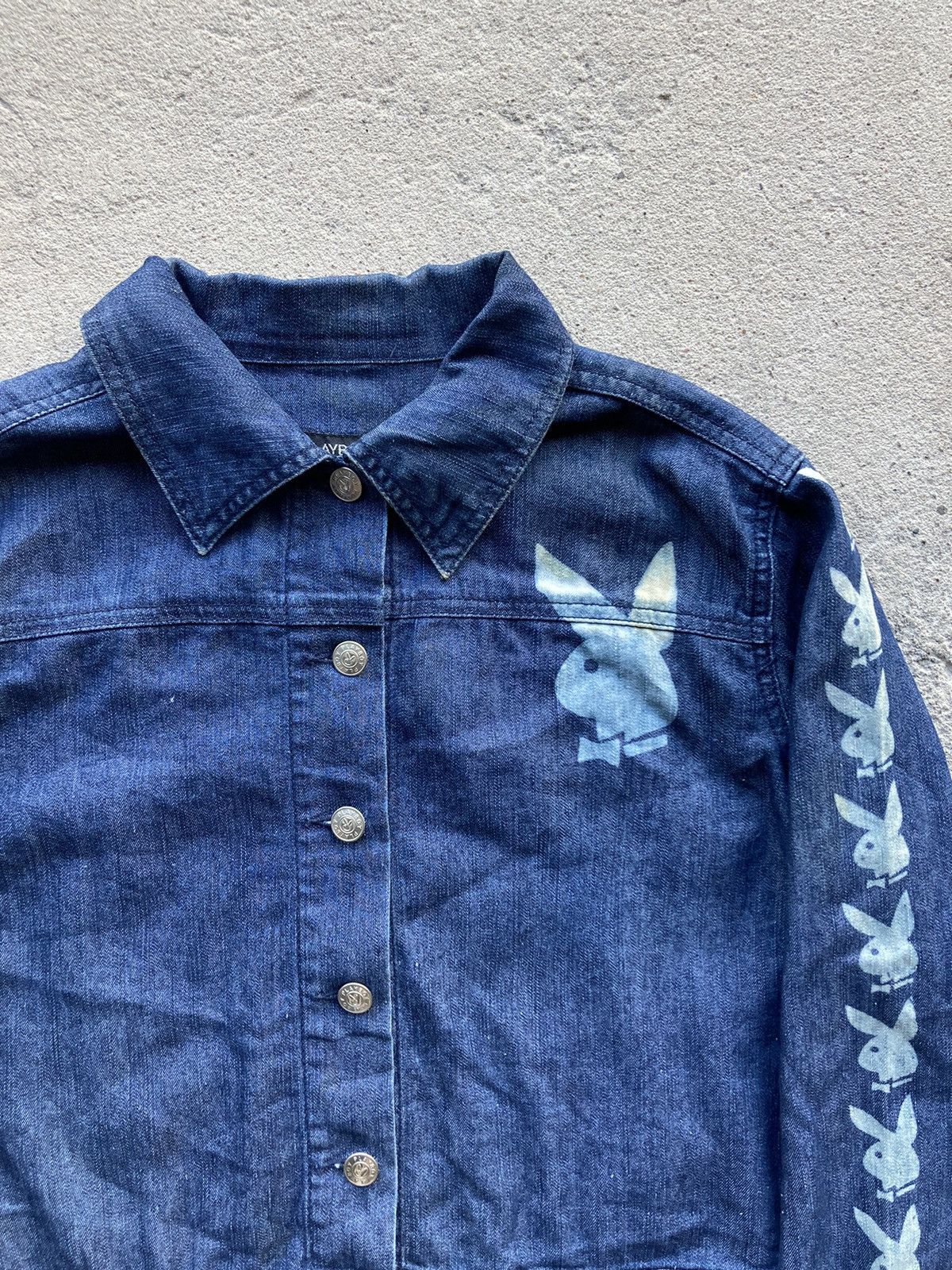 Playboy × Vintage Playboy Denim Cropped Jacket Size S / US 4 / IT 40 - 2 Thumbnail