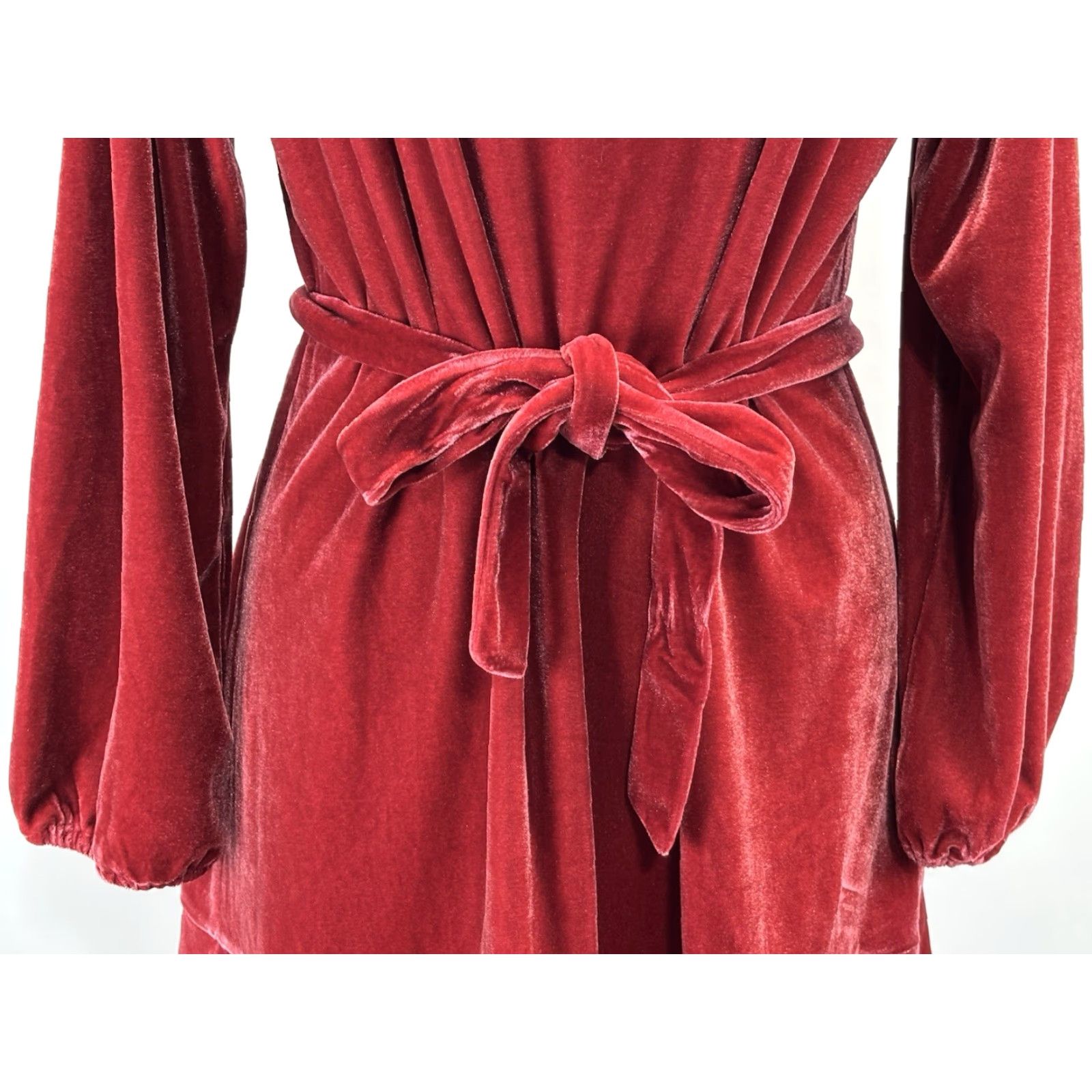 J.Crew J. Crew Factory Velvet Mini Dress Women M Red Tie Waist Holiday Cocktail Party Women M Velvet Tie Waist Holiday 90s? Size M / US 6-8 / IT 42-44 - 6 Thumbnail