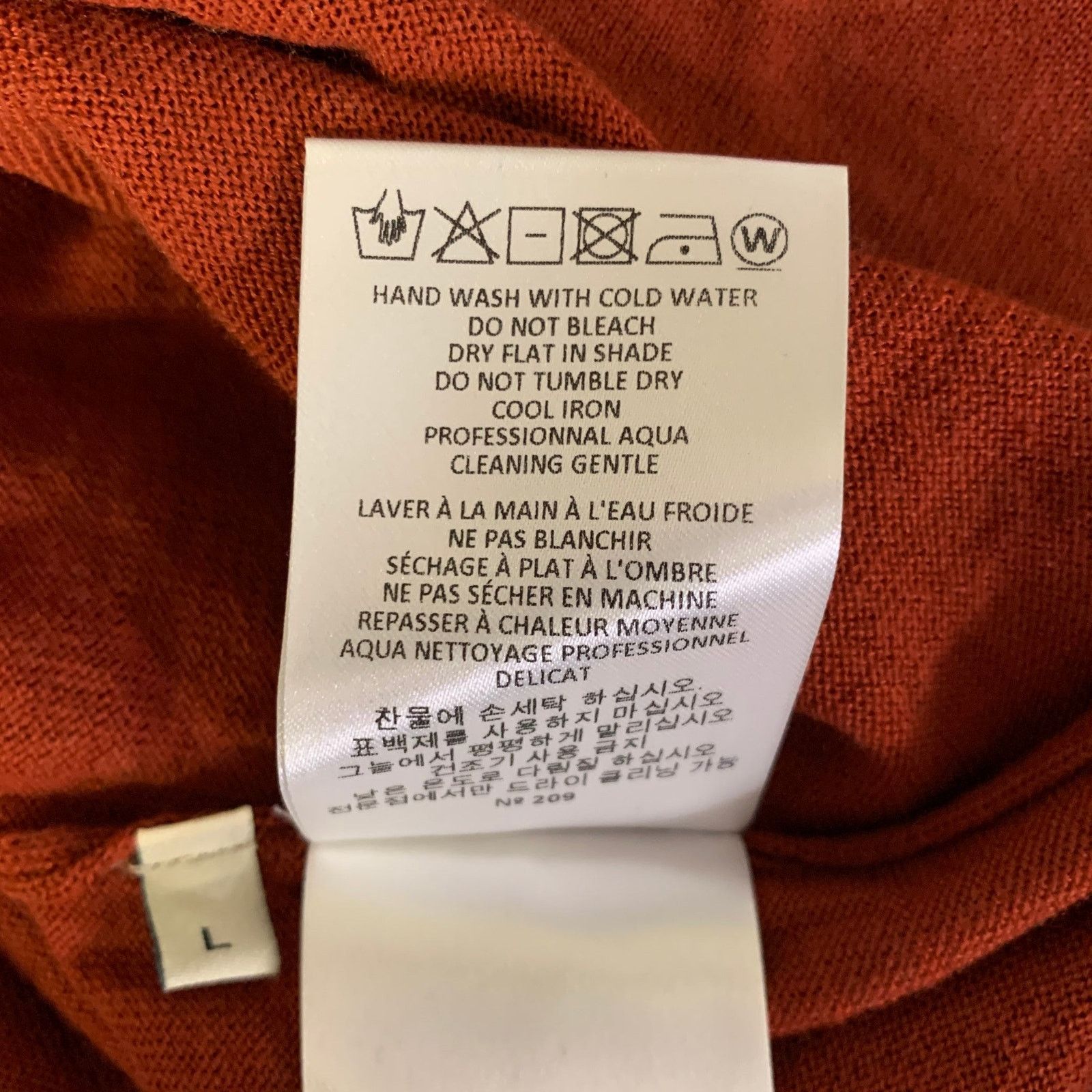Officine Generale OFFICINE GENERALE Size L Orange Wool Pullover Size US L / EU 52-54 / 3 - 6 Thumbnail