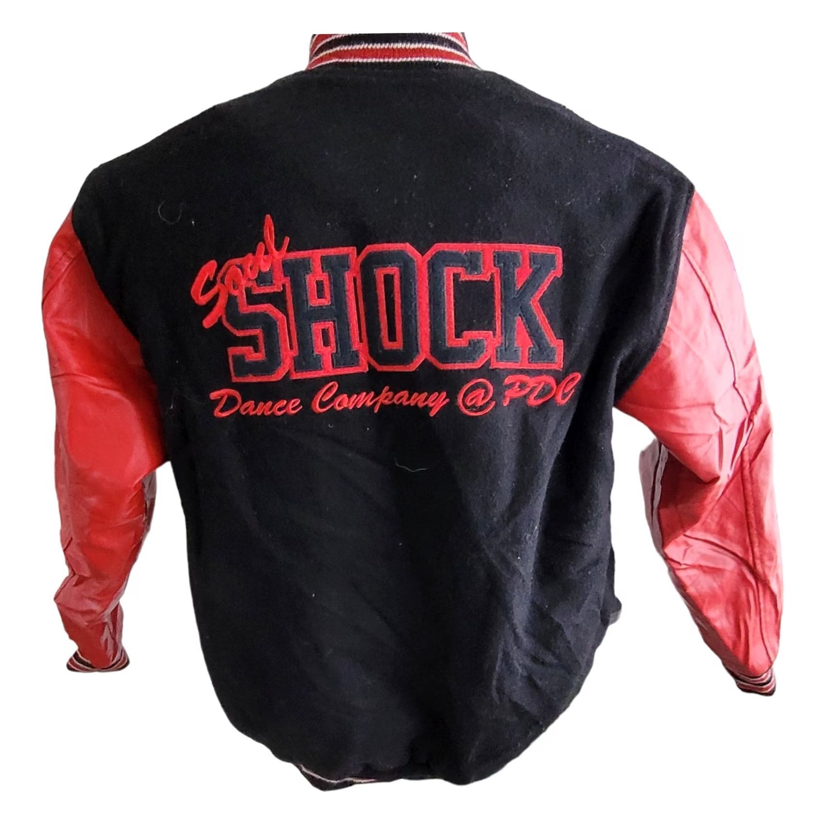 Vintage VINTAGE Game Jacket Womens XS Soul Shock Marielle Varsity Wool Leather USA Black 90s Style Size XS / US 0-2 / IT 36-38 - 5 Thumbnail