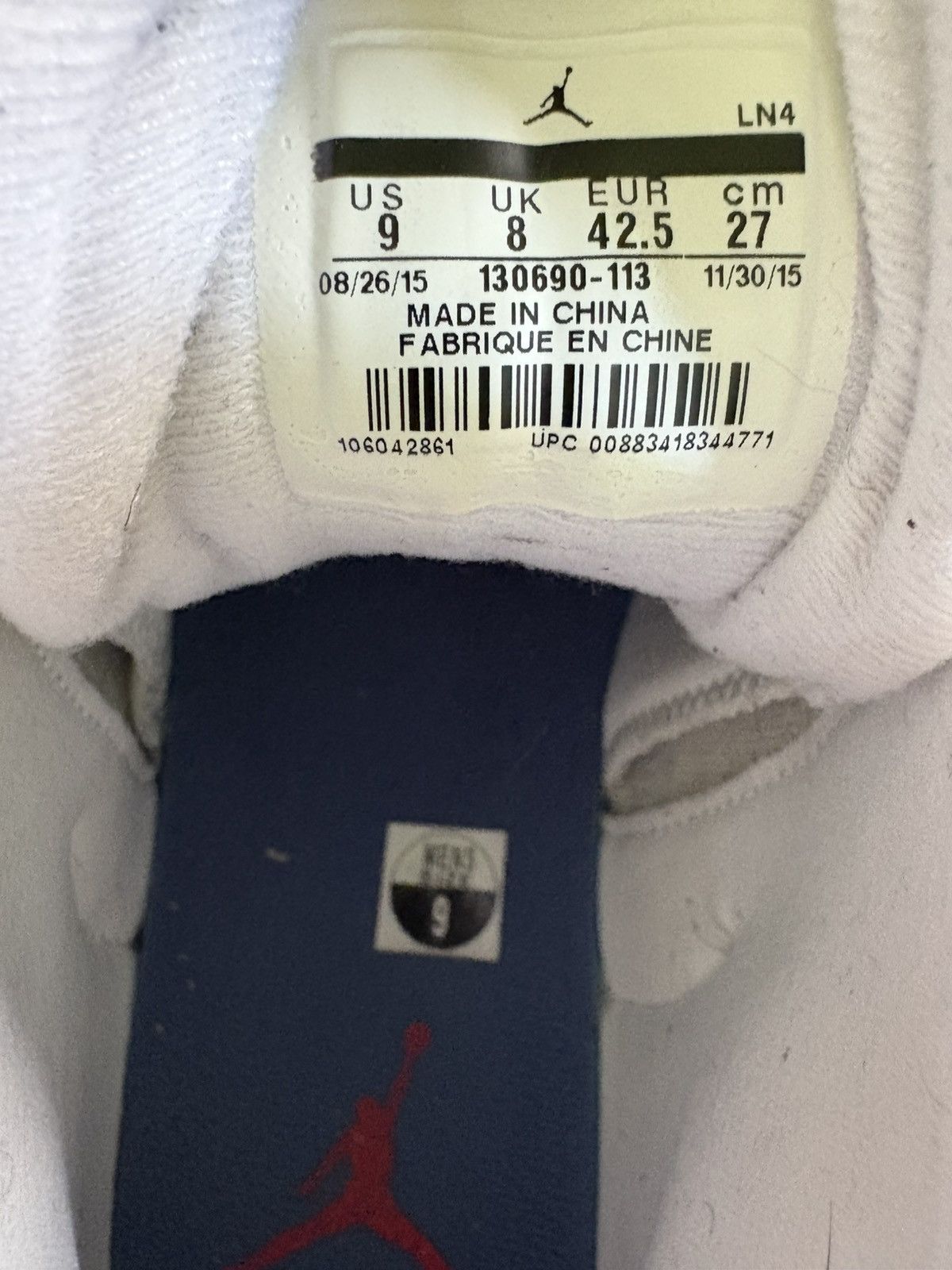 Nike NIKE AIR JORDAN XII 12 WHITE FRENCH BLUE 130690-113 MENS 9 Size US 9 / EU 42 - 6 Thumbnail