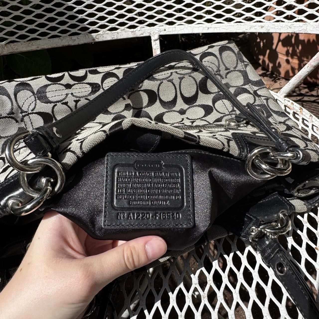 Coach Coach Black Monogramed Turnlock Shoulder Bag Size ONE SIZE - 7 Thumbnail