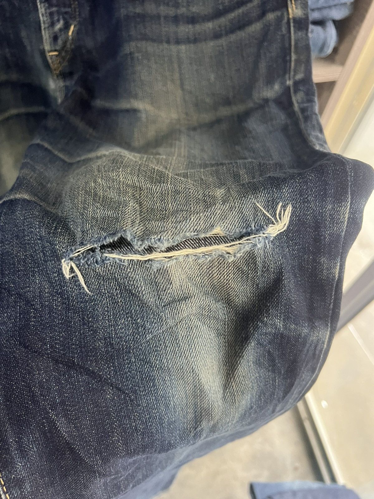 Edwin 🔥Vintage Edwin Flared Distressed Denim Size US 34 / EU 50 - 8 Thumbnail