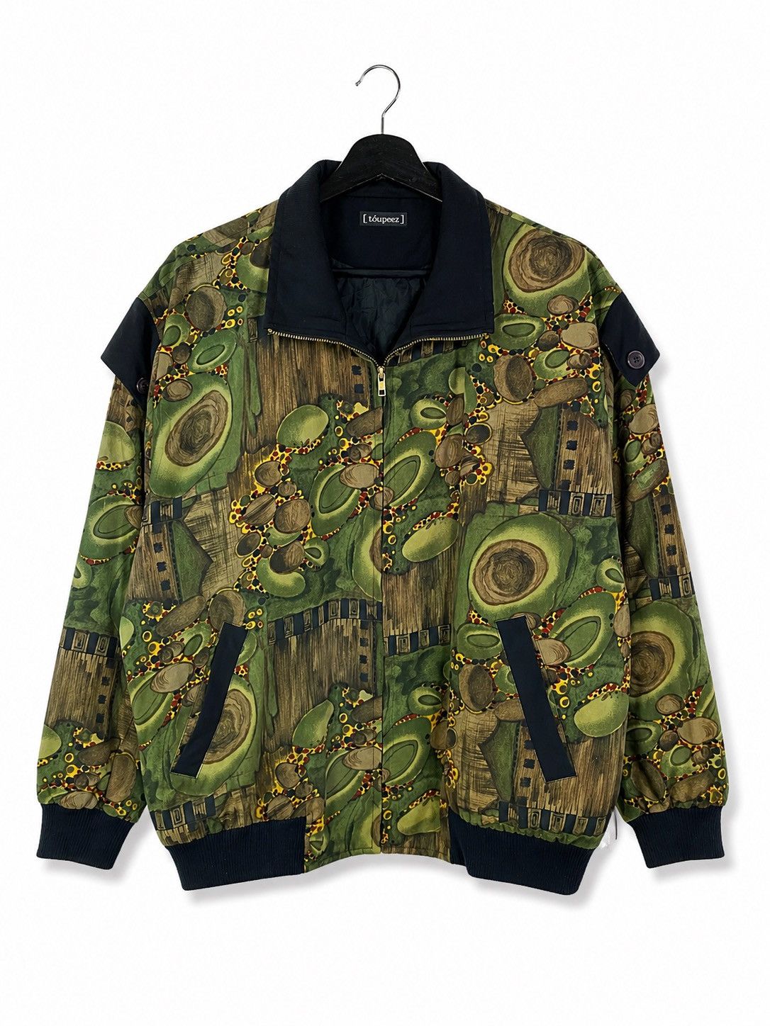 Vintage Toupez Vintage Abstract Pattern Jacket Green Artistic Print Size US L / EU 52-54 / 3 - 1 Thumbnail