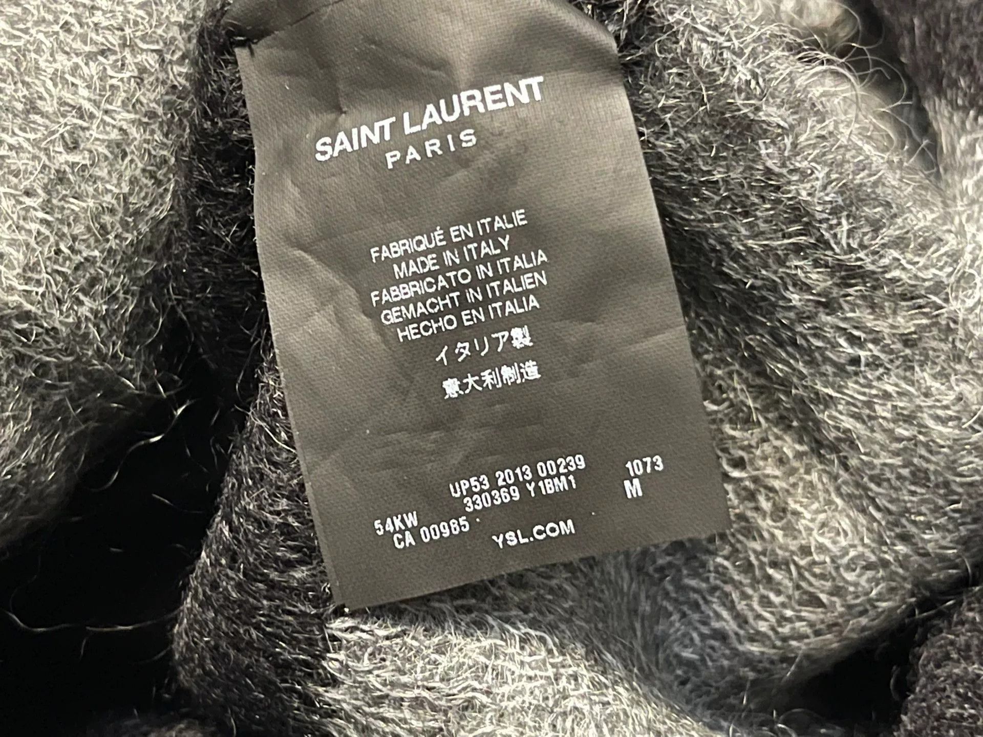 Saint Laurent Paris oversized striped mohair cardigan sweater. Size US M / EU 48-50 / 2 - 3 Thumbnail