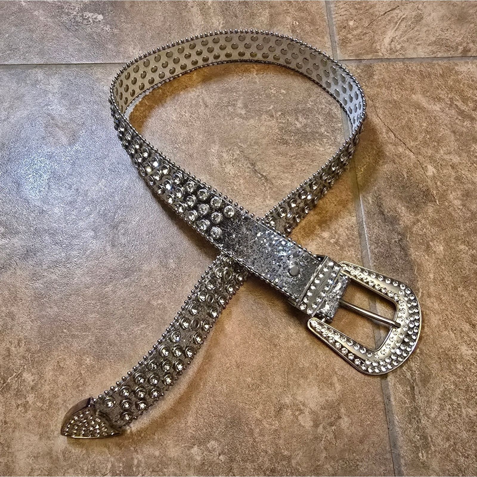 Other Silver Diamond Studded | RBS | 39 Rhinestone Belt Size ONE SIZE - 1 Thumbnail