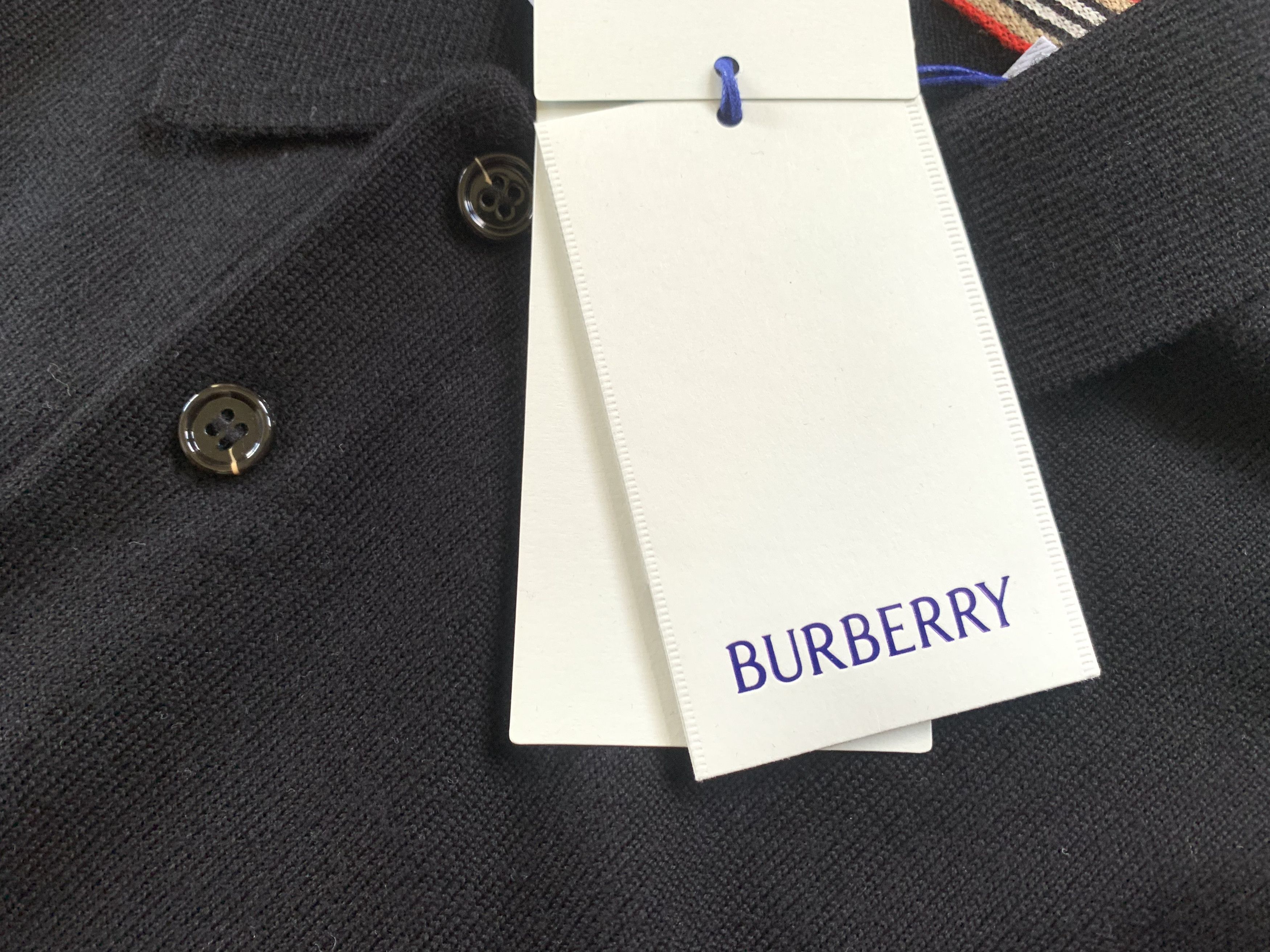 Burberry Mens Burberry Pace Long-Sleeve Wool Polo Shirt Size US M / EU 48-50 / 2 - 11 Thumbnail