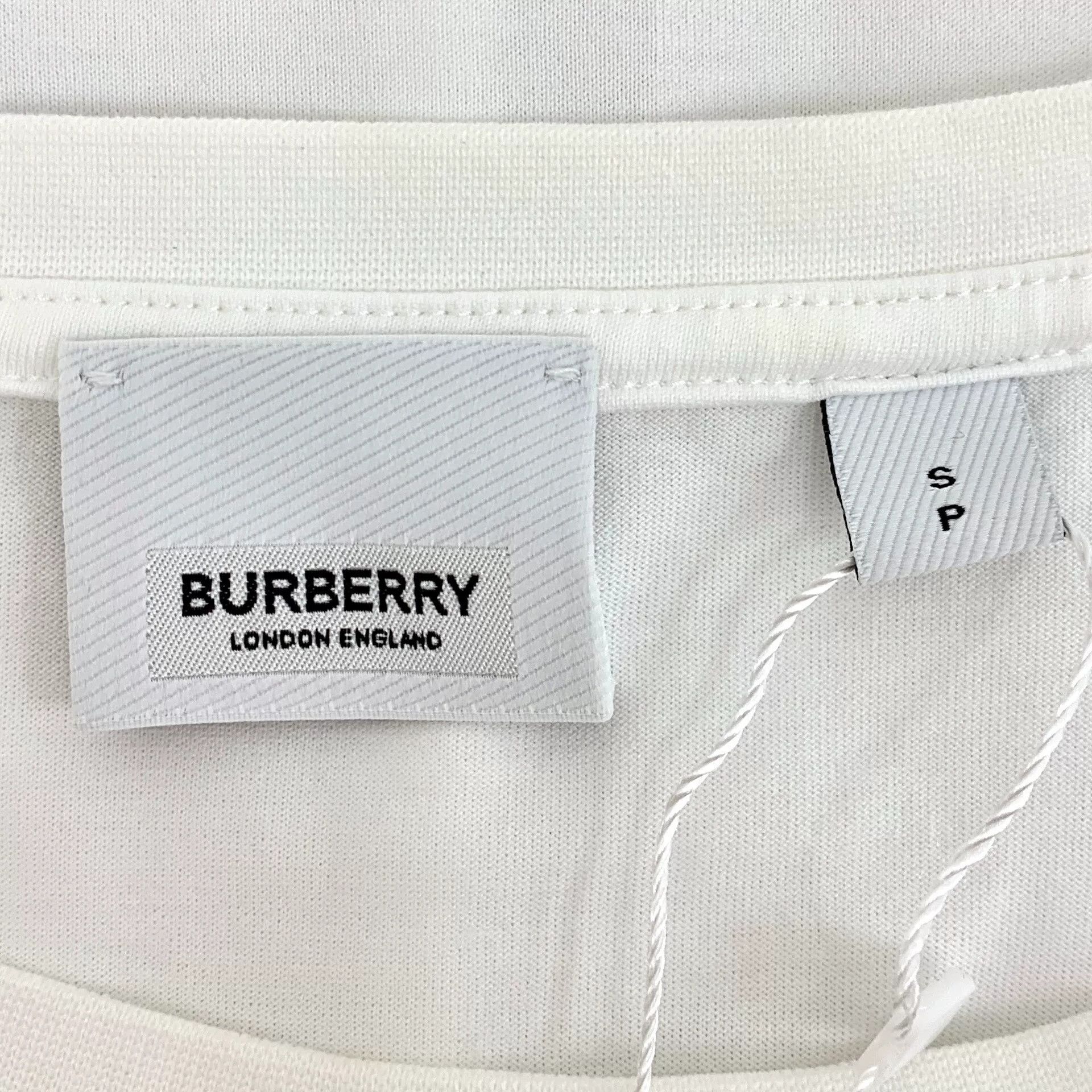 Burberry Burberry White TB Embroidered Cotton T-Shirt Size US S / EU 44-46 / 1 - 5 Thumbnail