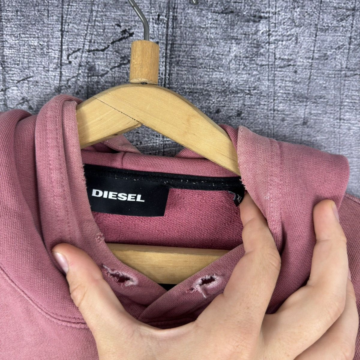 Diesel Diesel distressed sun faded pink hoodie avant garde Y2K Size US XL / EU 56 / 4 - 9 Thumbnail