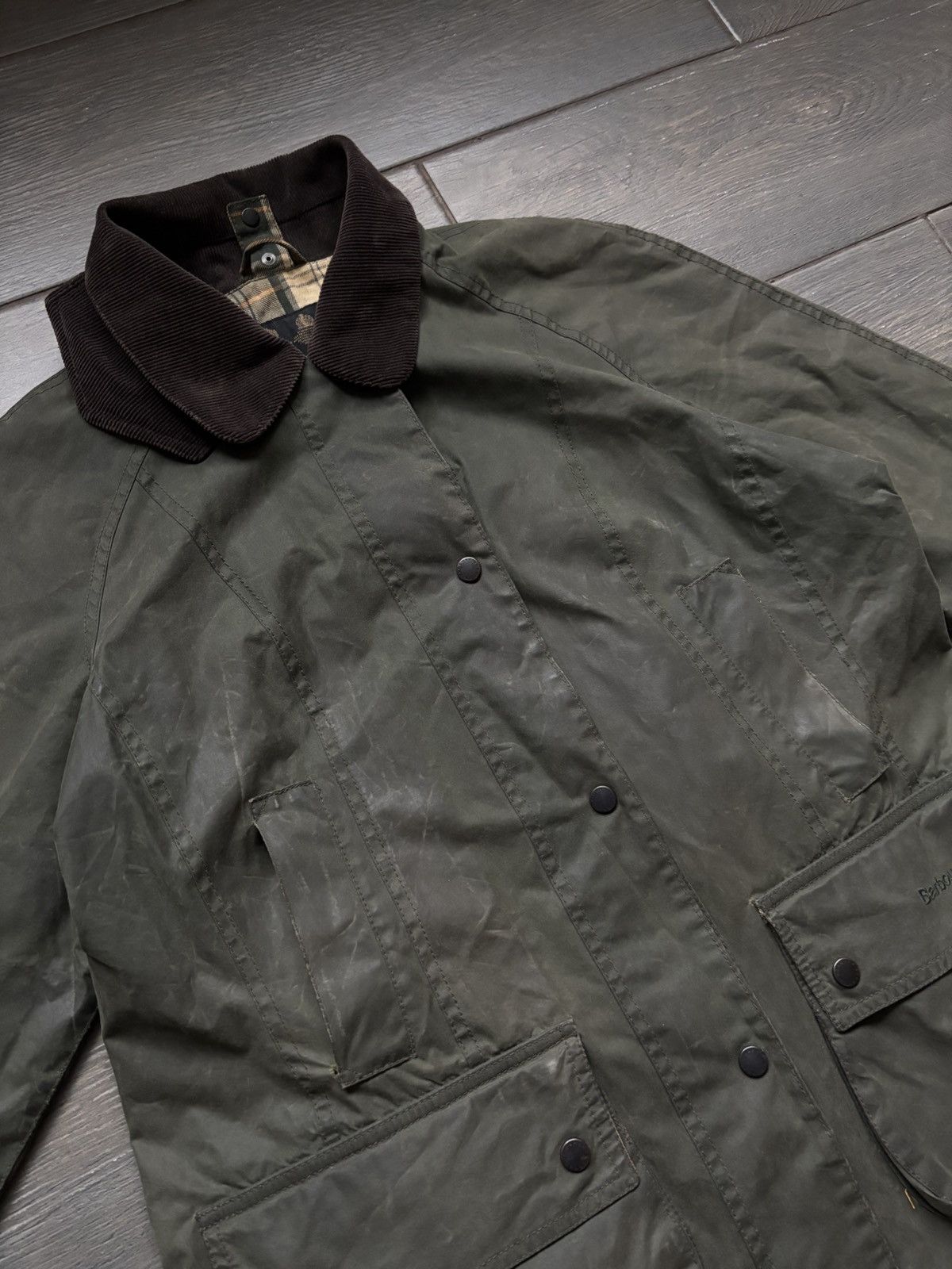 Barbour Women’s Vintage Barbour Boadnell Wax Rain Green Jacket us10 Size L / US 10 / IT 46 - 7 Thumbnail