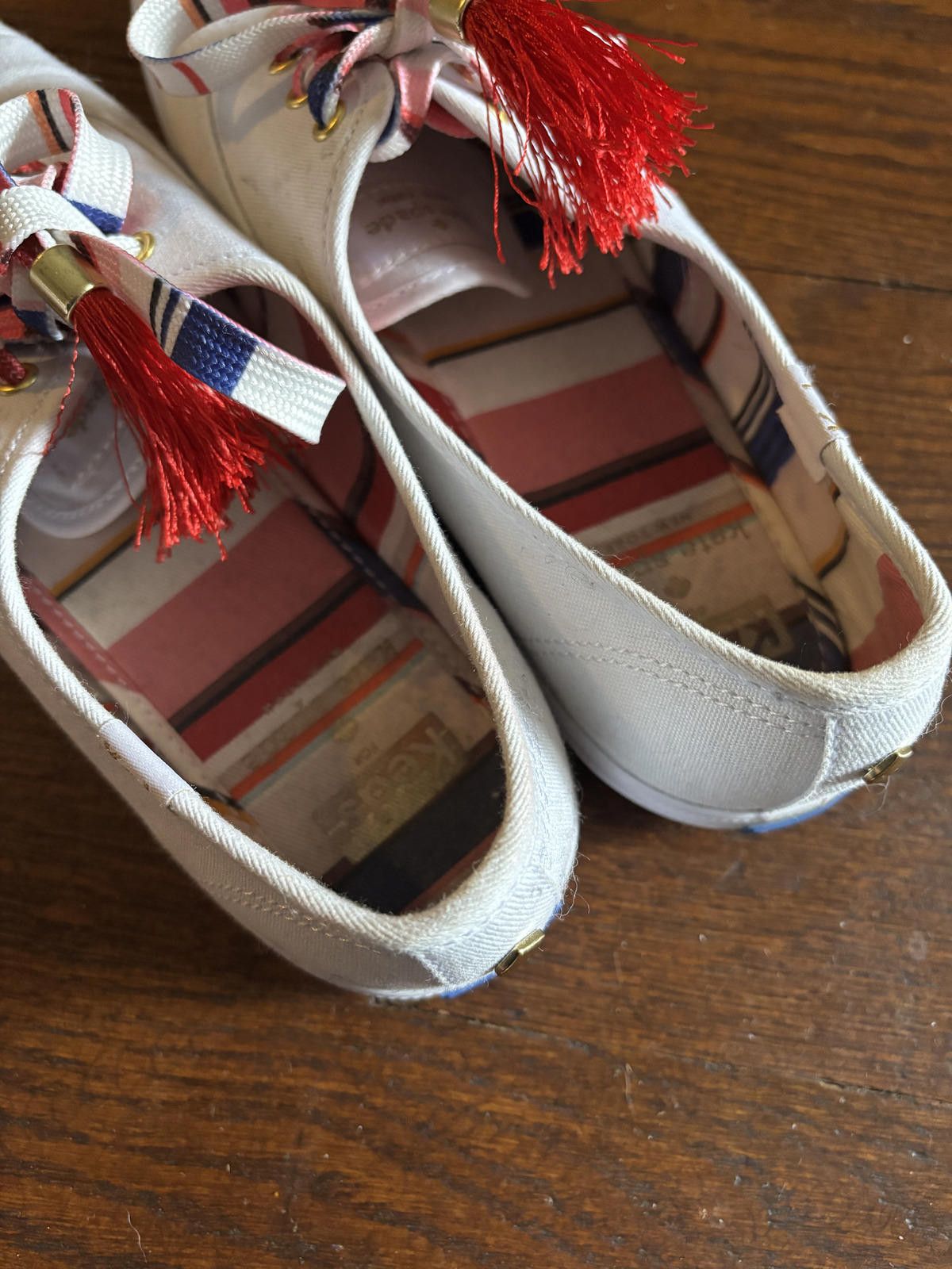 Keds Kate Spade/Keds Women's White Canvas Sneakers w/tassel sz 7 Size US 7.5 / IT 37.5 - 6 Thumbnail