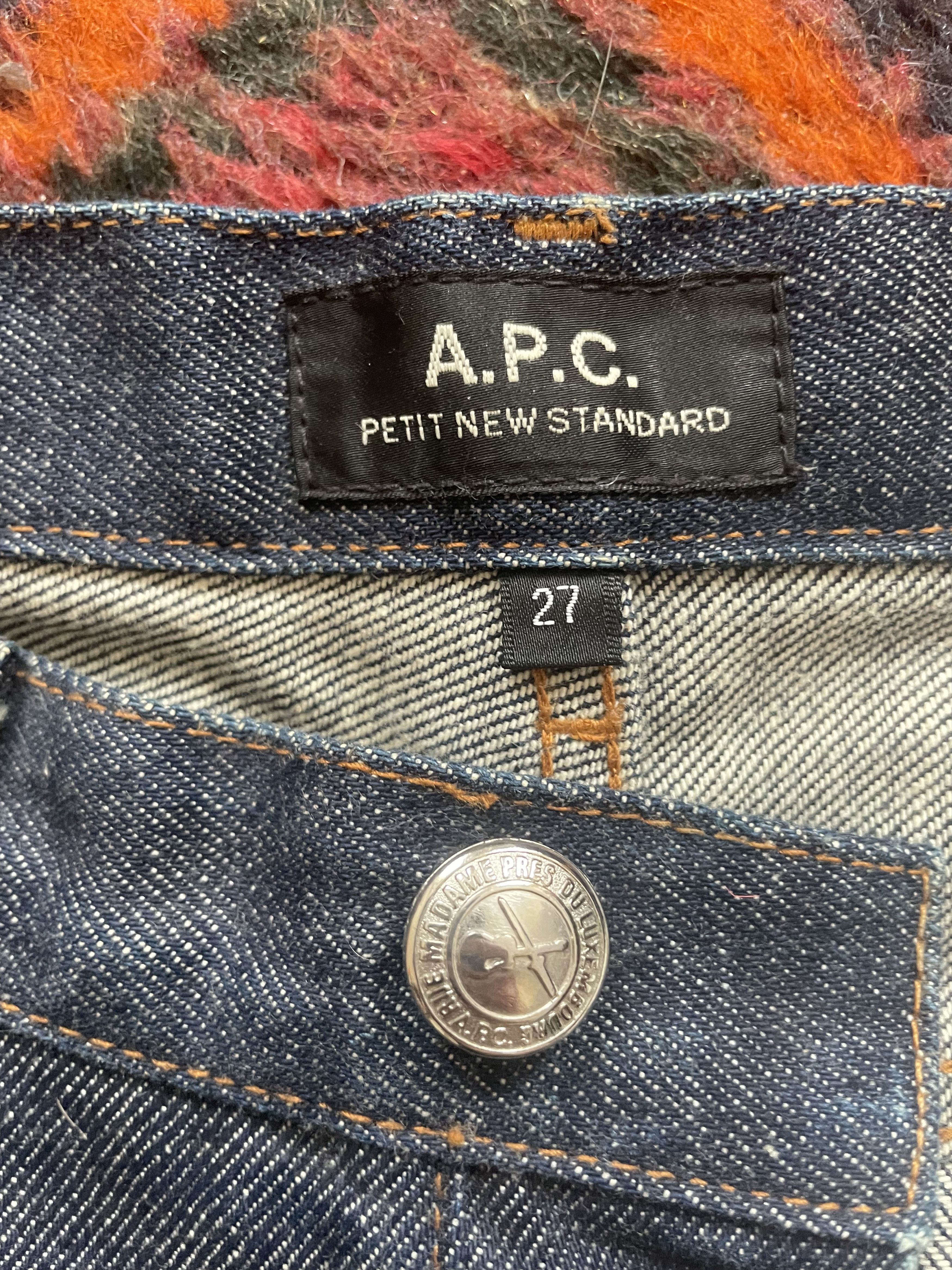 A.P.C. APC Petit New Standard 27 x 31 Raw Dark Blue Denim Raw Jeans Size US 27 - 3 Thumbnail