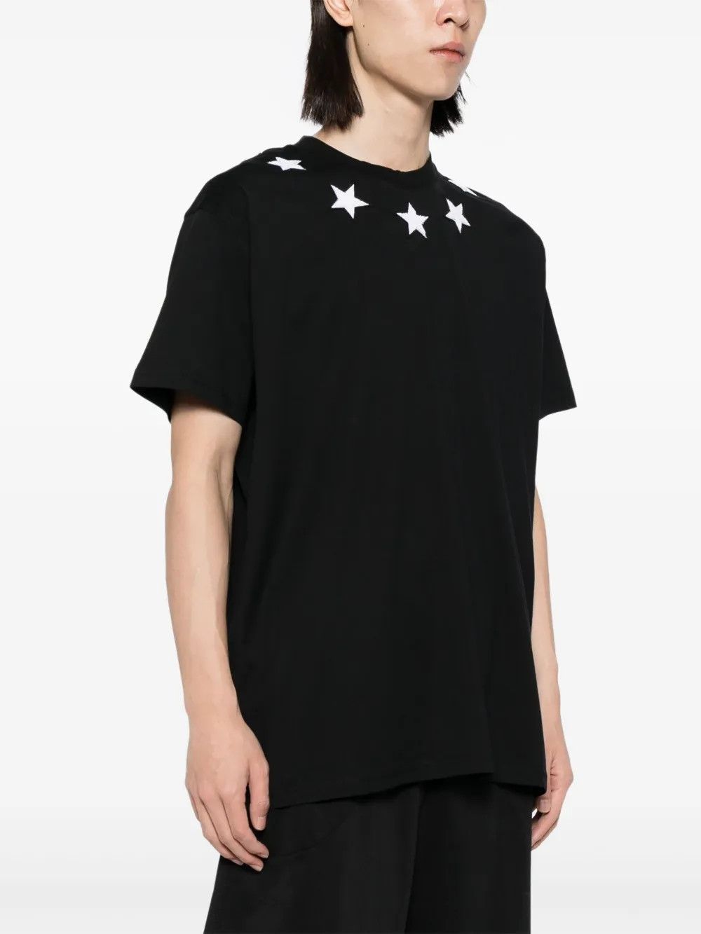 Givenchy Black and White Felt Stars Oversized T-Shirt Size US L / EU 52-54 / 3 - 2 Thumbnail