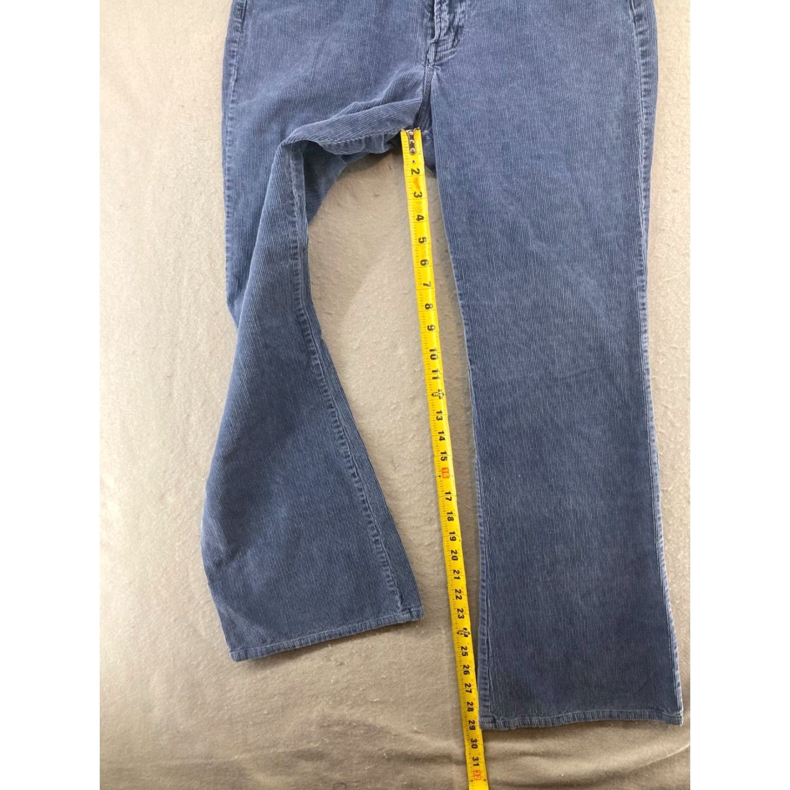 Vintage VINTAGE LEI Womens Pants 7 Blue Corduroy Flare 90s Retro Size 28" / US 6 / IT 42 - 5 Thumbnail