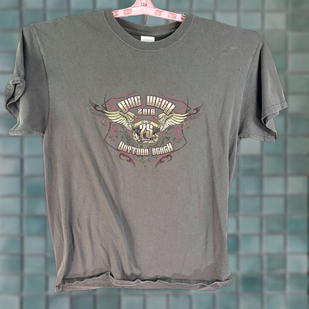 Gildan VINTAGE Harley-Davidson Daytona Bike Week 2016 T-Shirt Mens Size L Gray Biker Motorcycle 90s Size US L / EU 52-54 / 3 - 1 Thumbnail