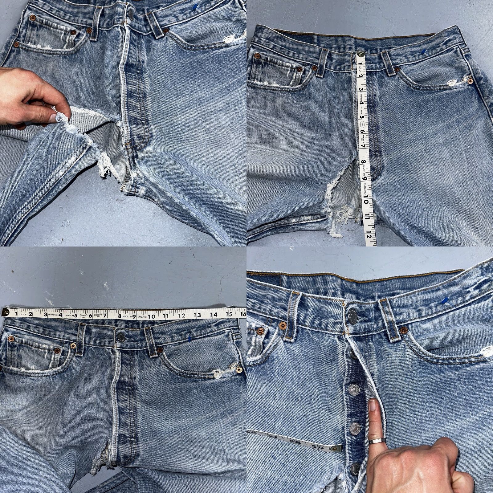 Levi's VINTAGE Levi's 501 Jeans Men 34x36 90s Light Wash Straight Denim Cotton Blue 501 Series Relaxed Classic MENS Size US 34 / EU 50 - 8 Thumbnail
