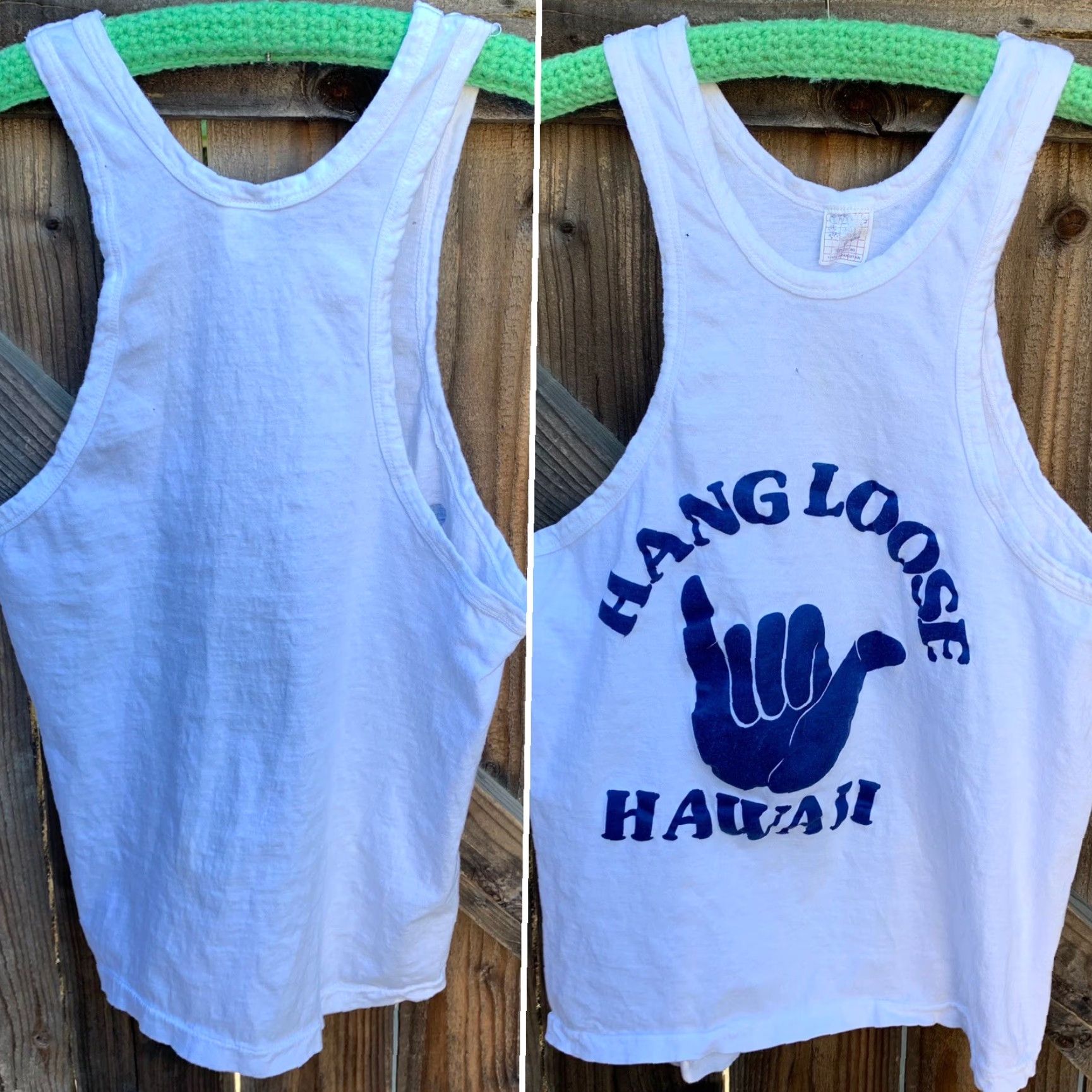 Vintage VINTAGE Hang Loose Hawaii tank top 1980s muscle beach gym style XL runs small Transtees White Cotton Unisex Graphic Tee Hawaii 1980s Size US XL / EU 56 / 4 - 2 Thumbnail