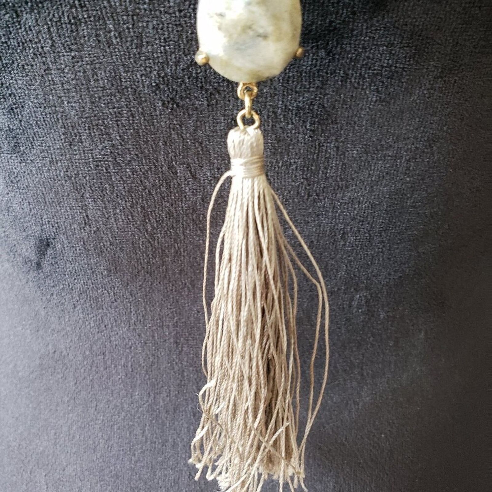 Loft Loft Womens Silver Natural Stones Drop Eye Tassel Necklace Size ONE SIZE - 3 Thumbnail