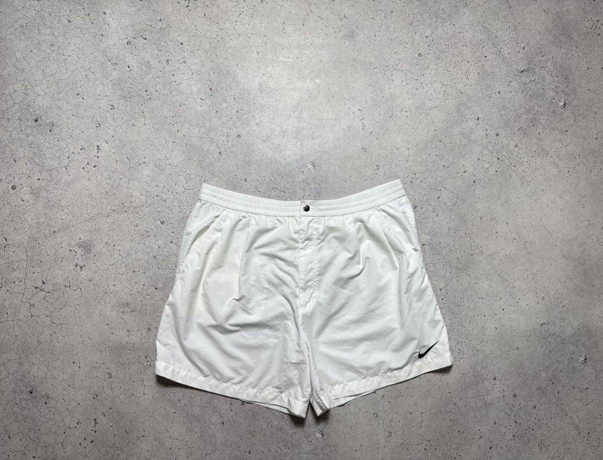 Nike Nike Vintage 90’s Nylon White Shorts Swoosh Drill Size US 36 / EU 52 - 1 Thumbnail