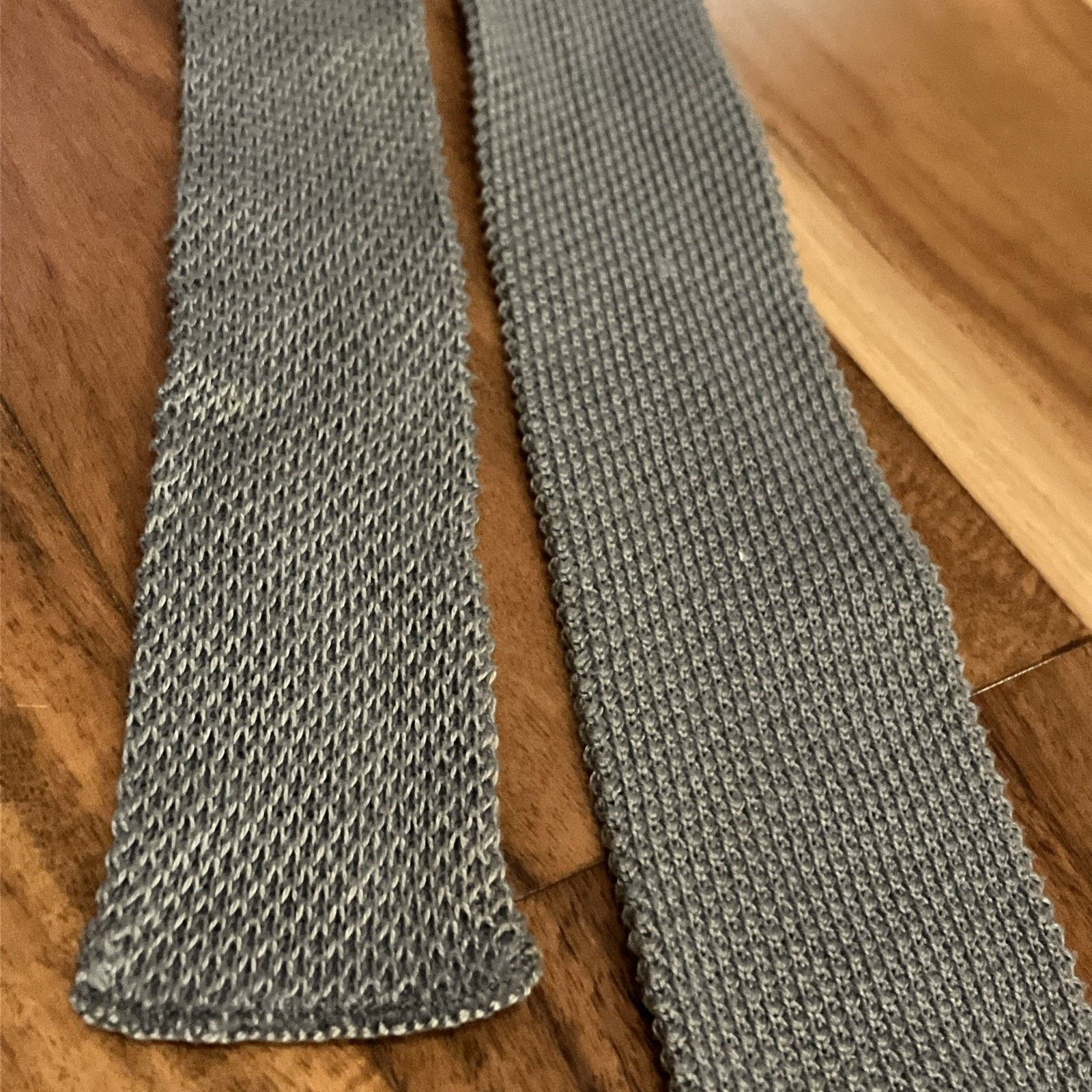 Other Vtg Knit Tie Square End Gray Chariot Emblem 1980s Academia Size ONE SIZE - 12 Thumbnail