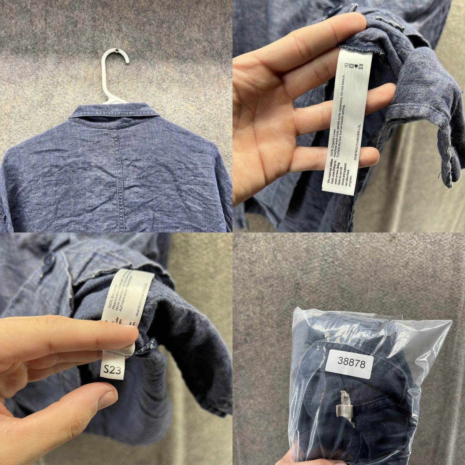 Eileen Fisher Eileen Fisher Jacket Womens S Blue Organic Linen Button Front Pockets Topper Size S / US 4 / IT 40 - 8 Thumbnail